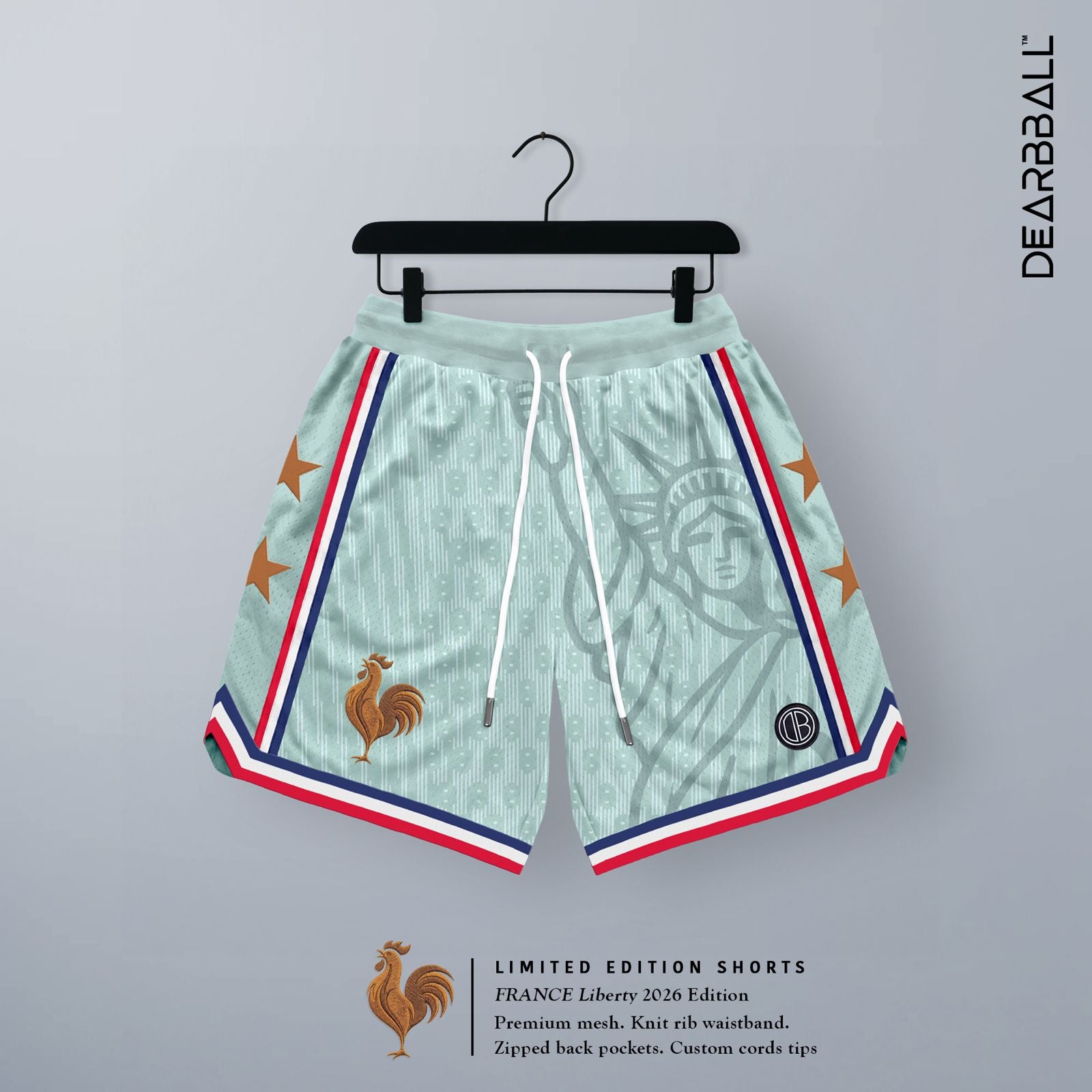 DearBBall Ensemble Short Mesh T-Shirt Premium - FRANCE LIBERTY Words Matter Edition