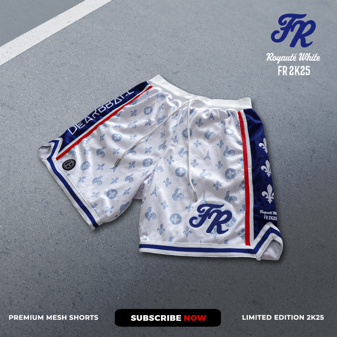 Calções Mesh DearBBall FR - Edição Limitada ROYAUTÉ WHITE