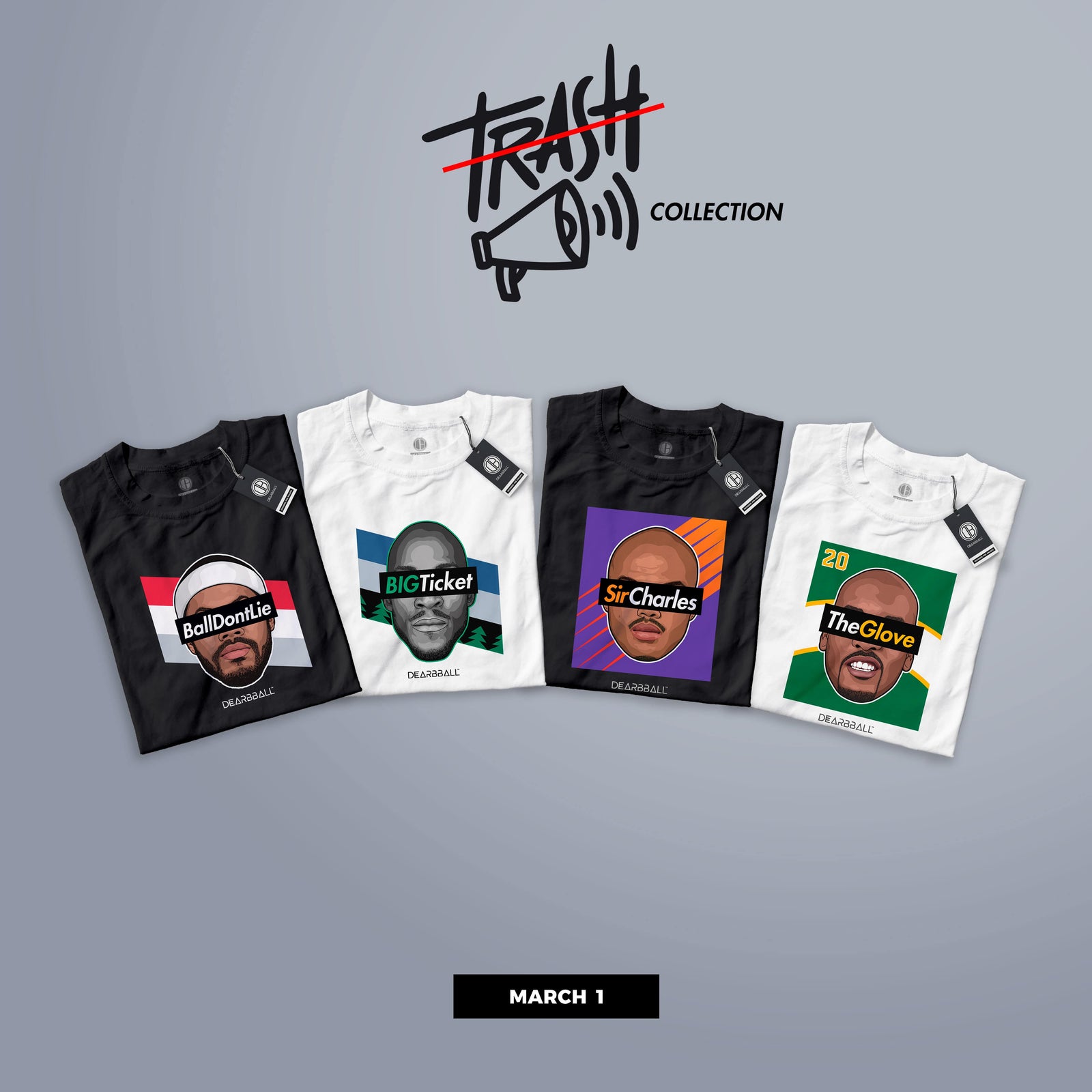 DearBBall Premium 4 T-Shirts - Trash 📢 Broderie Edition