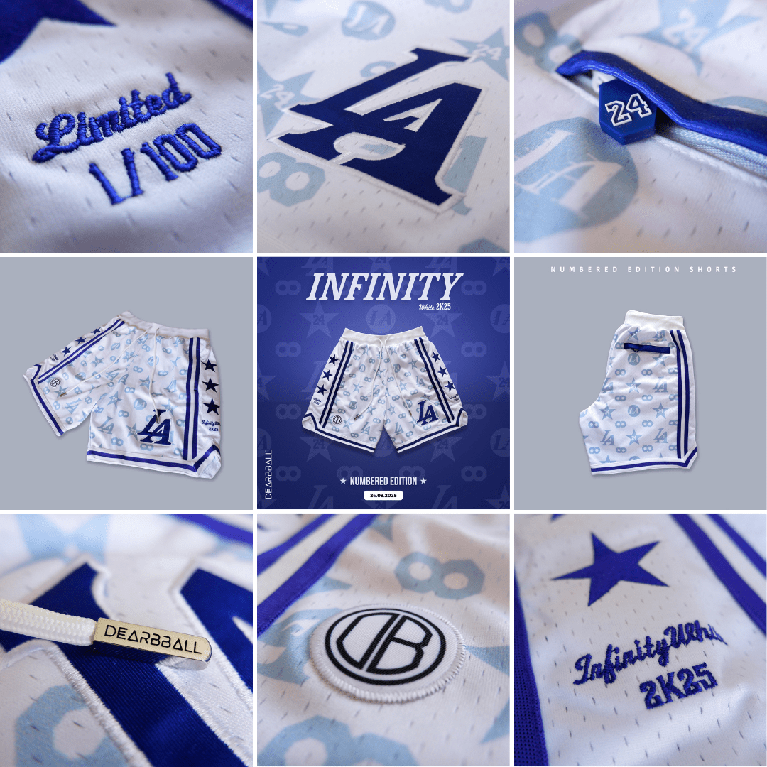DBB SHORT MESH PREMIUM - INFINITY WHITE NUMÉROTÉ ÉDITION LIMITÉE