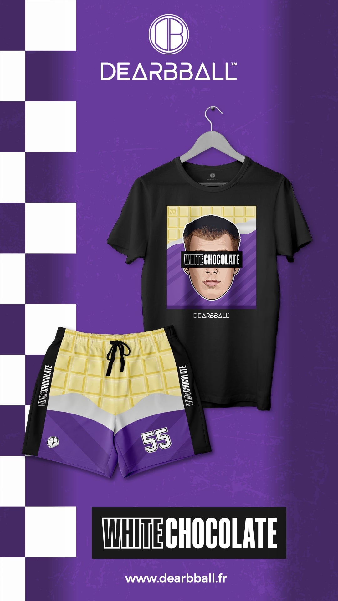 DearBBall Ensemble Short T-Shirt - White Open Bar Chocolate Edition
