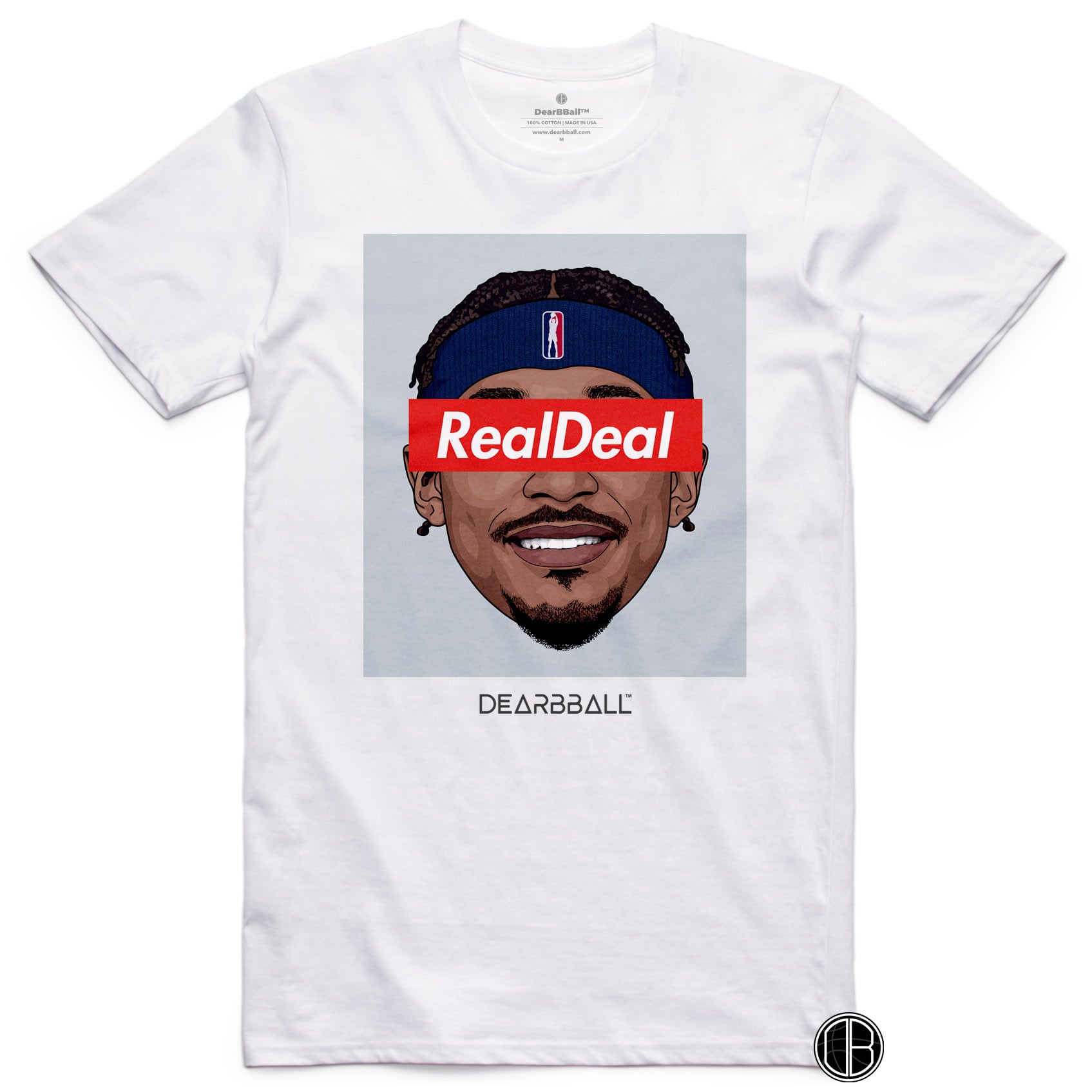 Bradley Beal T-Shirt Bio - Real Deal Grey Washington Wizards Basketball Dearbball blanc