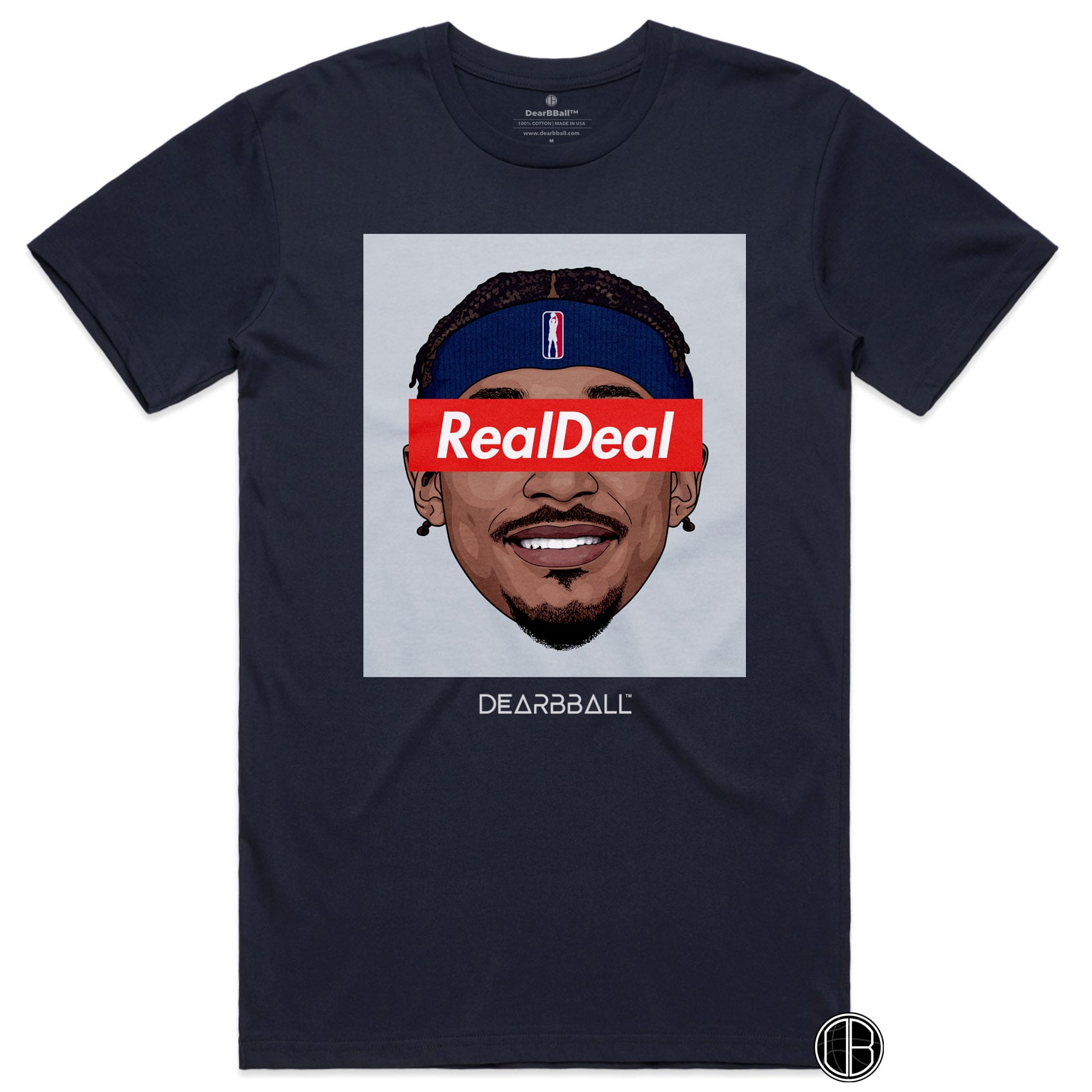 Bradley Beal T-Shirt Bio - Real Deal Grey Washington Wizards Basketball Dearbball blanc