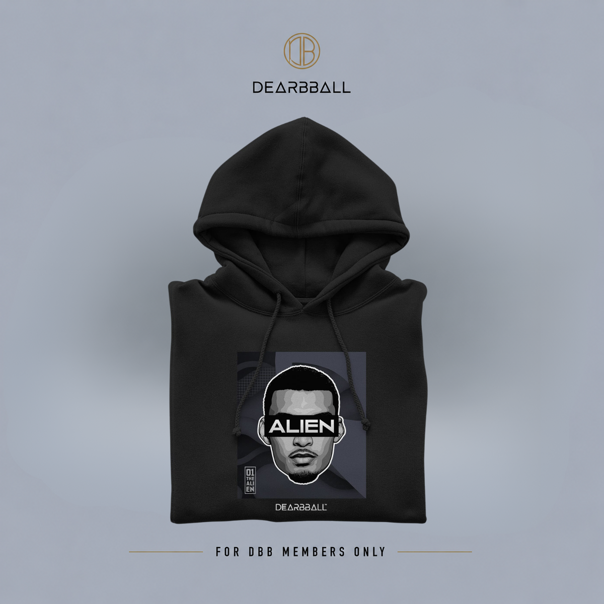 DearBBall Hoodie - ALIEN Black &amp; Silver Luxury Edition