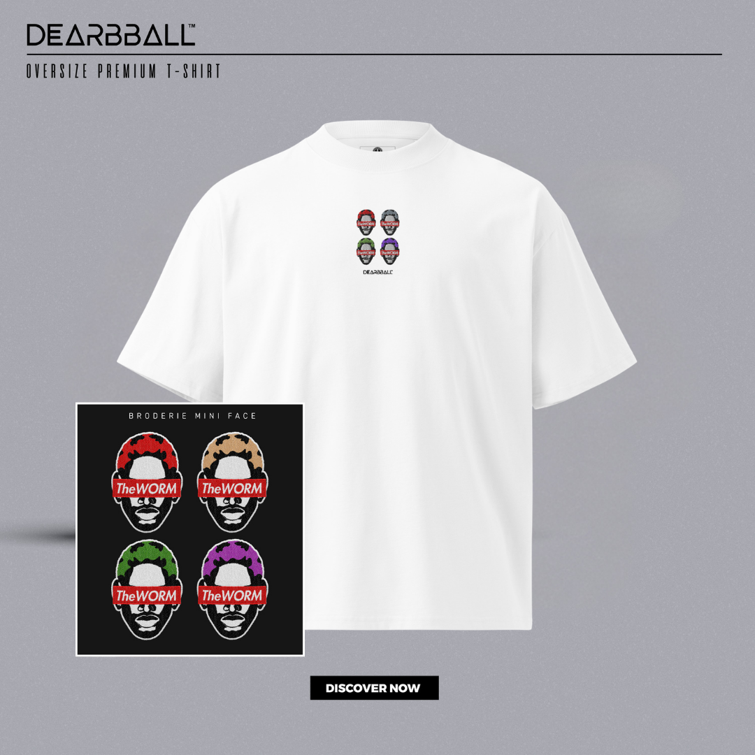 DearBBall T-Shirt Oversized Premium - TheWORM 4 HairStyle BRODERIE Edition