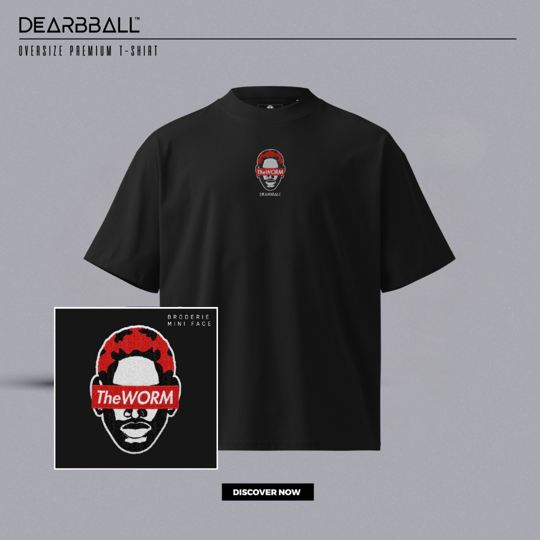 DearBBall Oversized Premium T-skjorte - TheWORM Rød BRODERI Edition