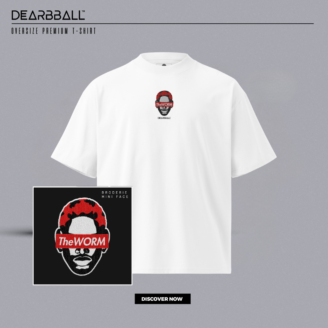 DearBBall T-Shirt Oversized Premium - TheWORM Red BRODERIE Edition