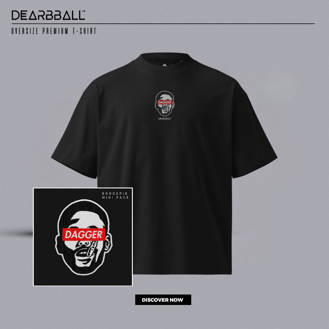 DearBBall Oversized Premium T-skjorte - Dagger MouthGuard BRODERI Edition