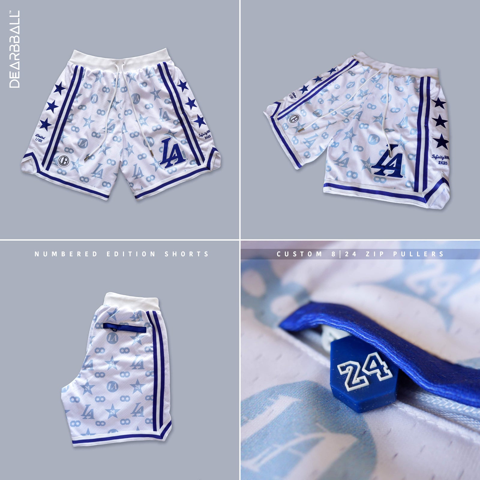 DBB SHORT MESH PREMIUM - L.A. INFINITY HVIT NUMMERERT BEGRENSET UTGAVE