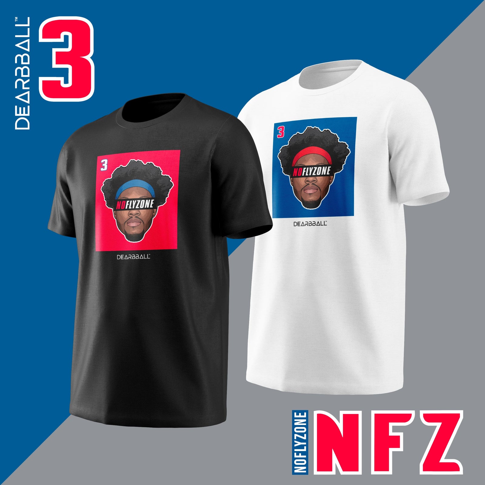 DearBBall T-Shirt - No FlyZone Blue Edition