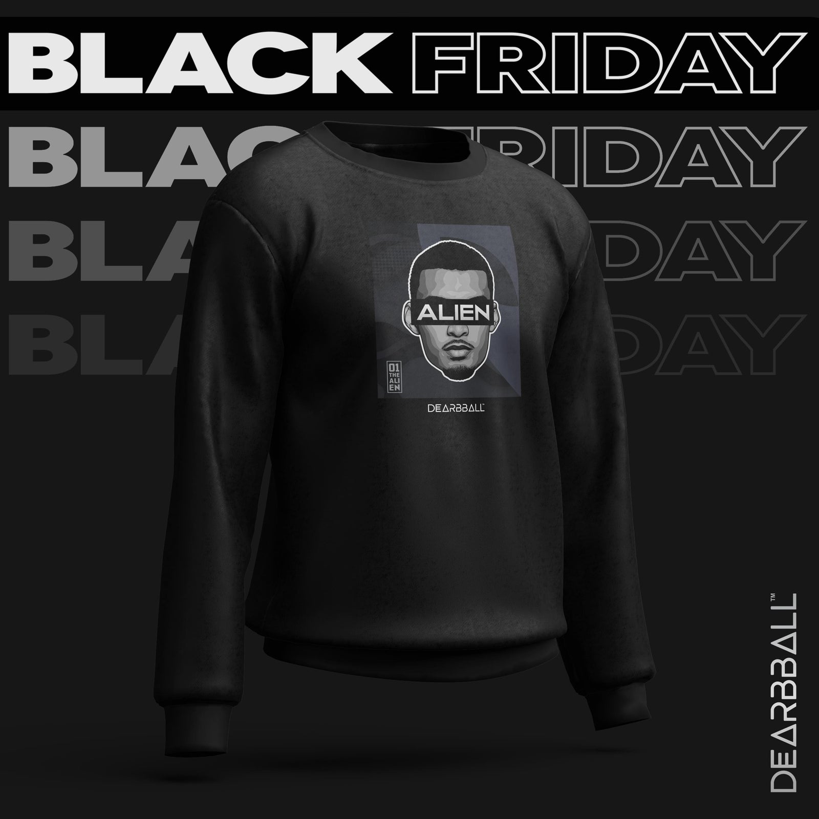 DearBBall Sweatshirt - ALIEN Black & Silver Luxury Edition
