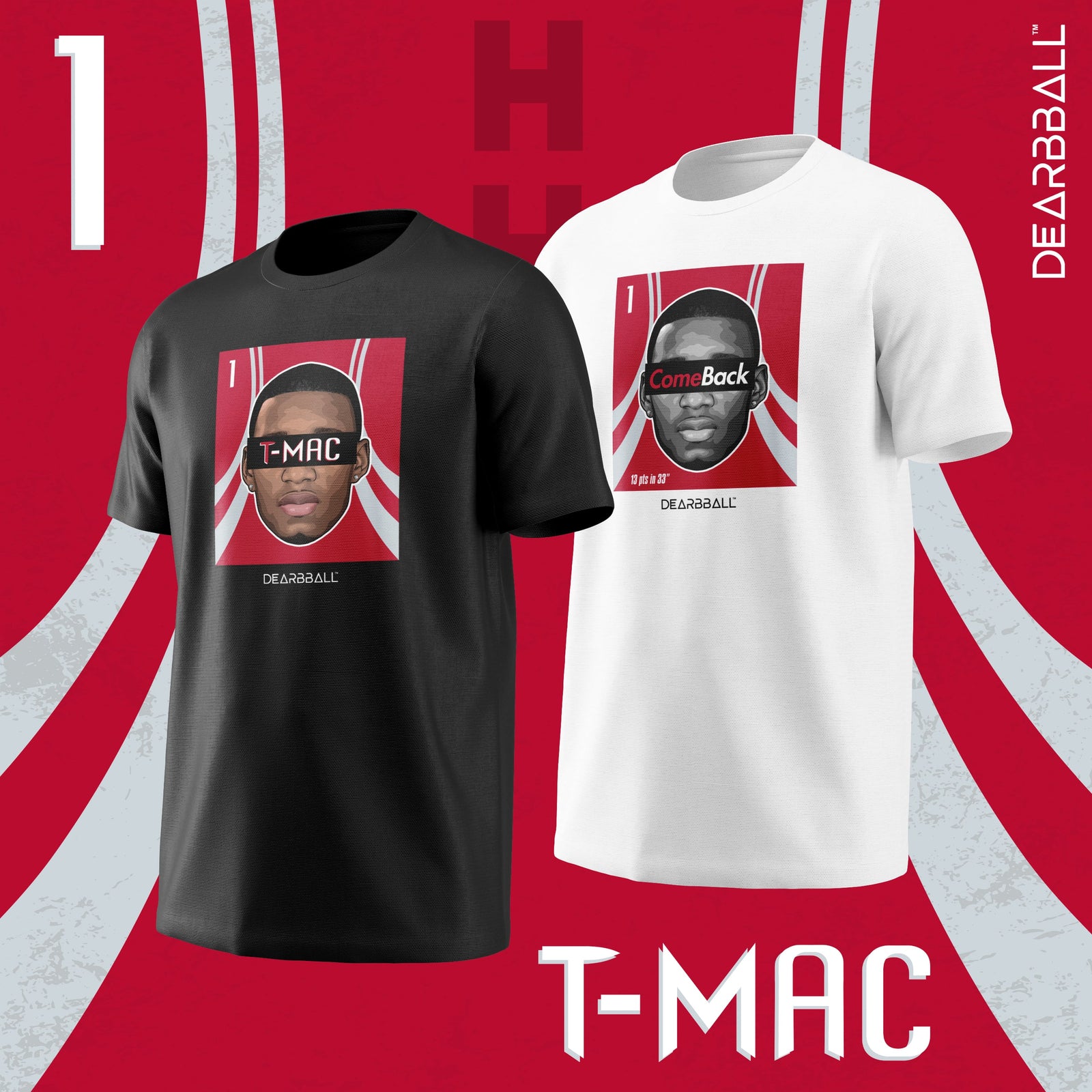 DearBBall Ensemble Kortermet T-skjorte - T-MAC Houston-utgave