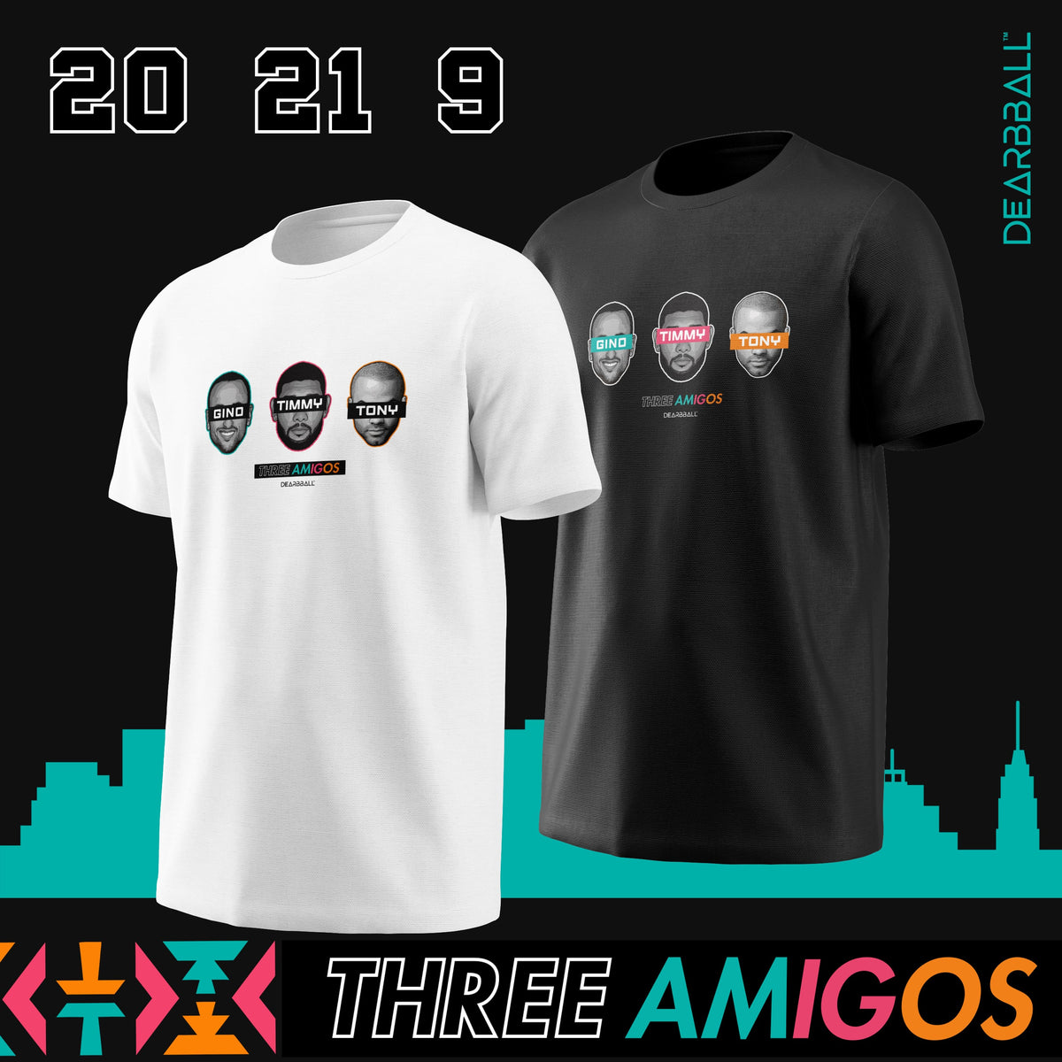 DearBBall T-Shirt - THREE AMIGOS Fiesta Edition