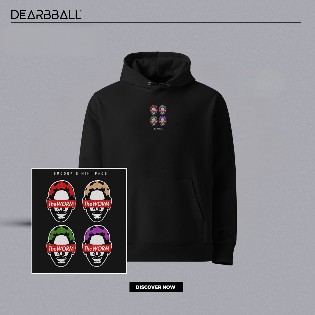 DearBBall Hoodie Premium - TheWorm 4 HairStyles BRODERIE Edition