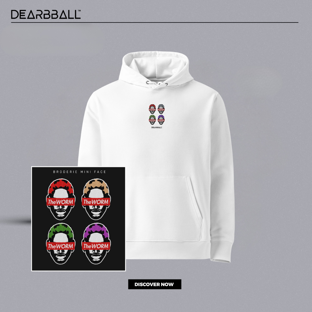 DearBBall Hoodie Premium - TheWorm 4 HairStyles BRODERIE Edition