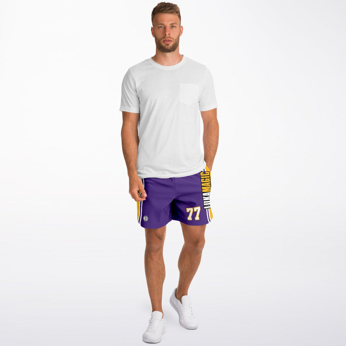 DearBBall Fashion Short - LukaMagic 77 Purple &amp; Gold Edition