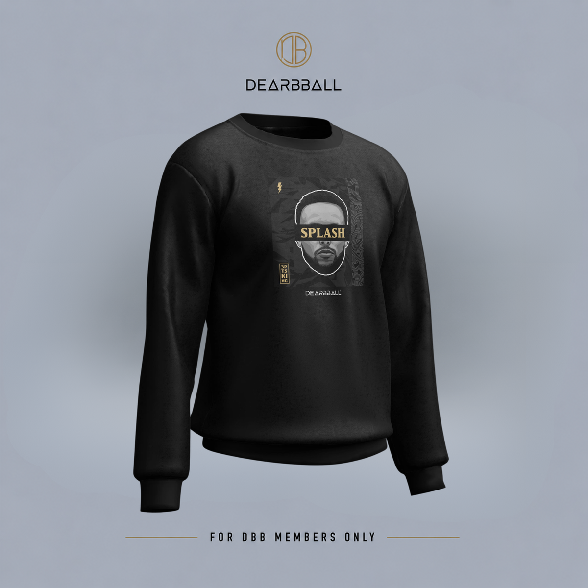 DearBBall Sweatshirt - SPLASH Black & Gold Luxus Edition
