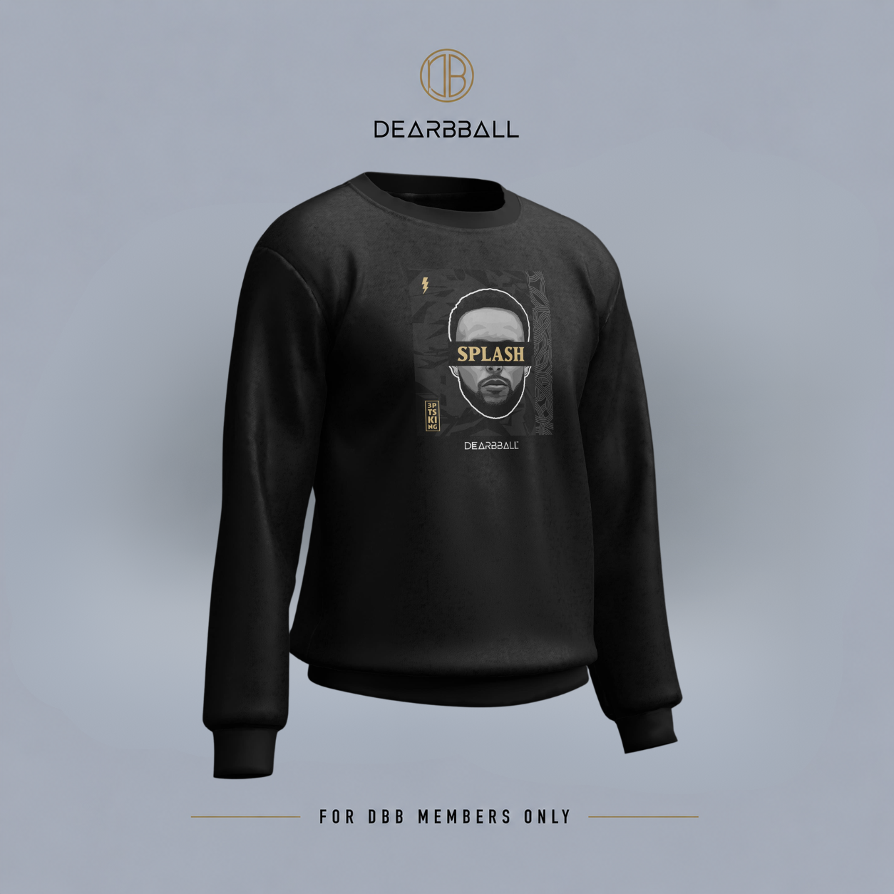 DearBBall Sweatshirt - SPLASH Black & Gold Luxury Edition