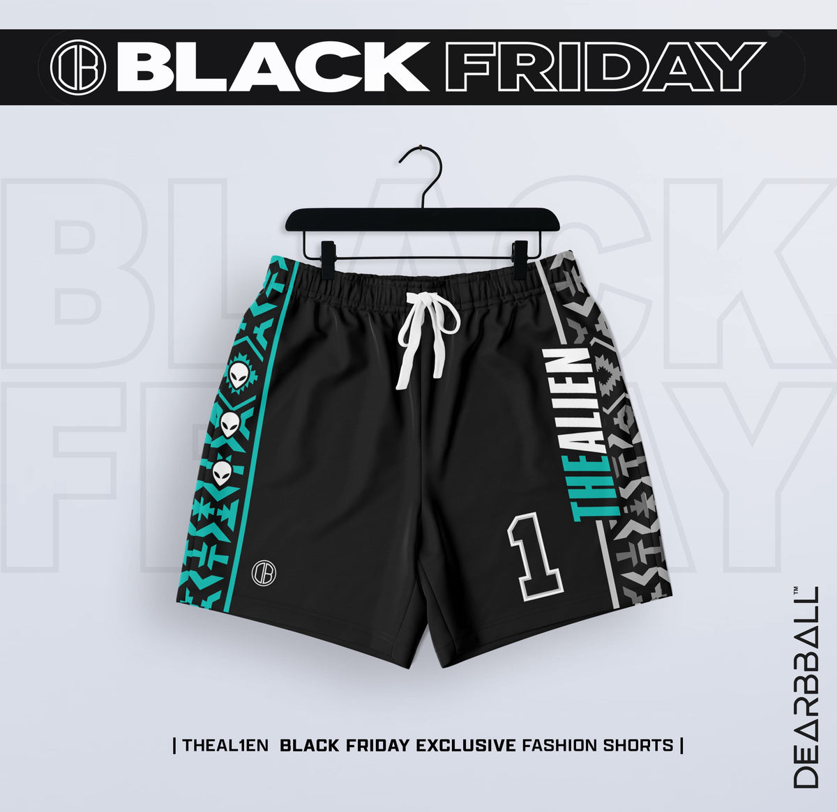 DearBBall Fashion Short - AL1EN Turquoise Numbered Edition