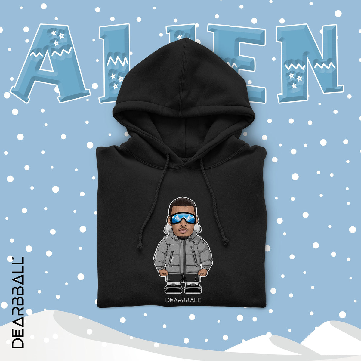 DearBBall Felpa con Cappuccio - The AL1EN Glacier Conqueror