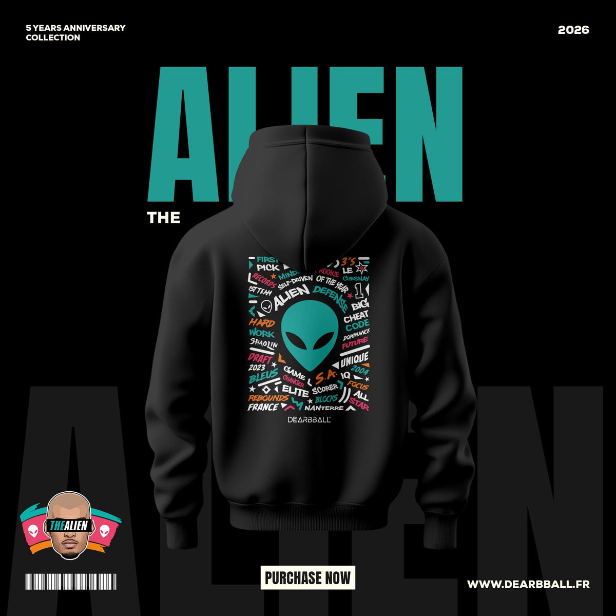 DearBBall Hoodie Premium - TheAlien Fiesta Words Matter Edition