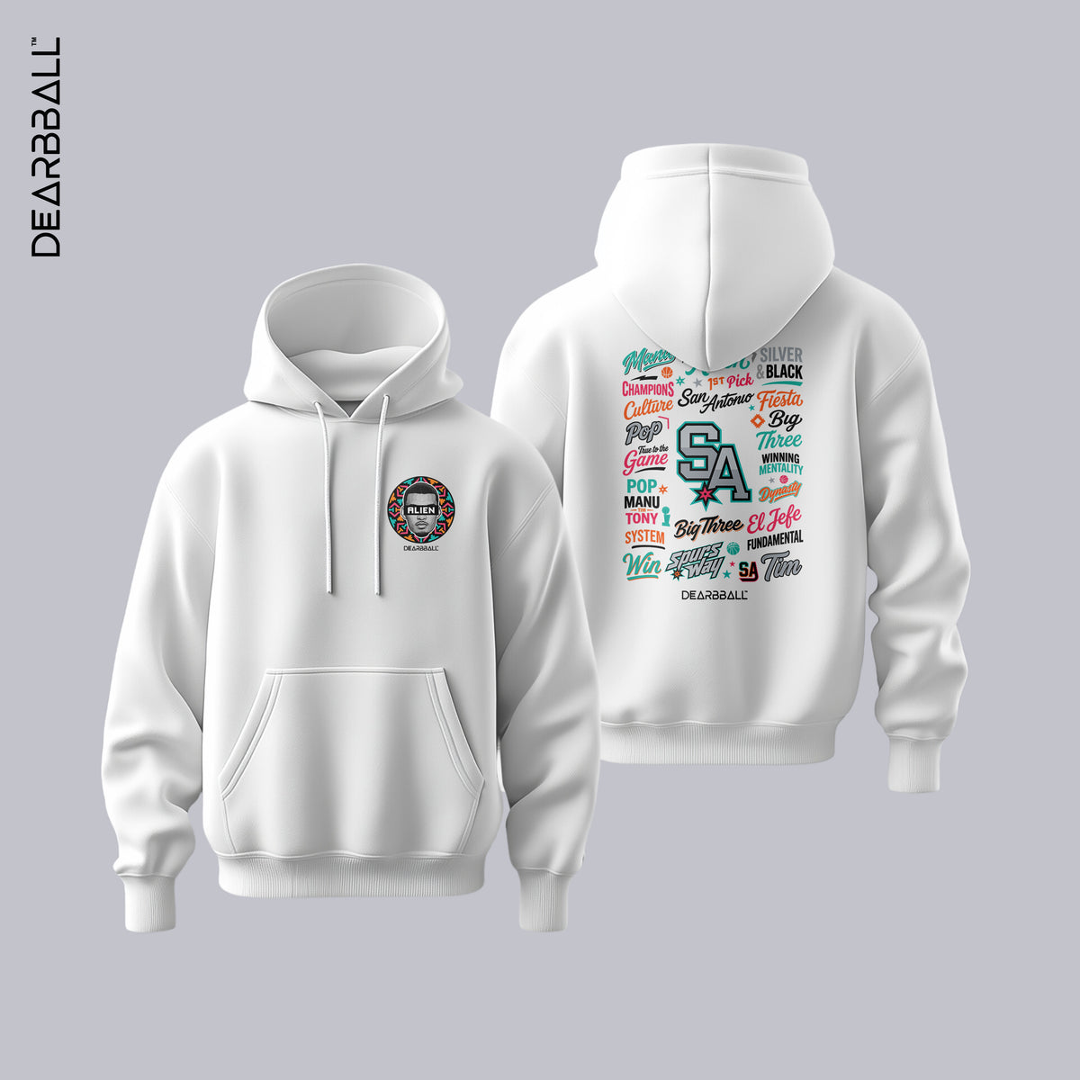DearBBall Hoodie Premium - ALIEN SAN ANTONIO Words Matter Edition