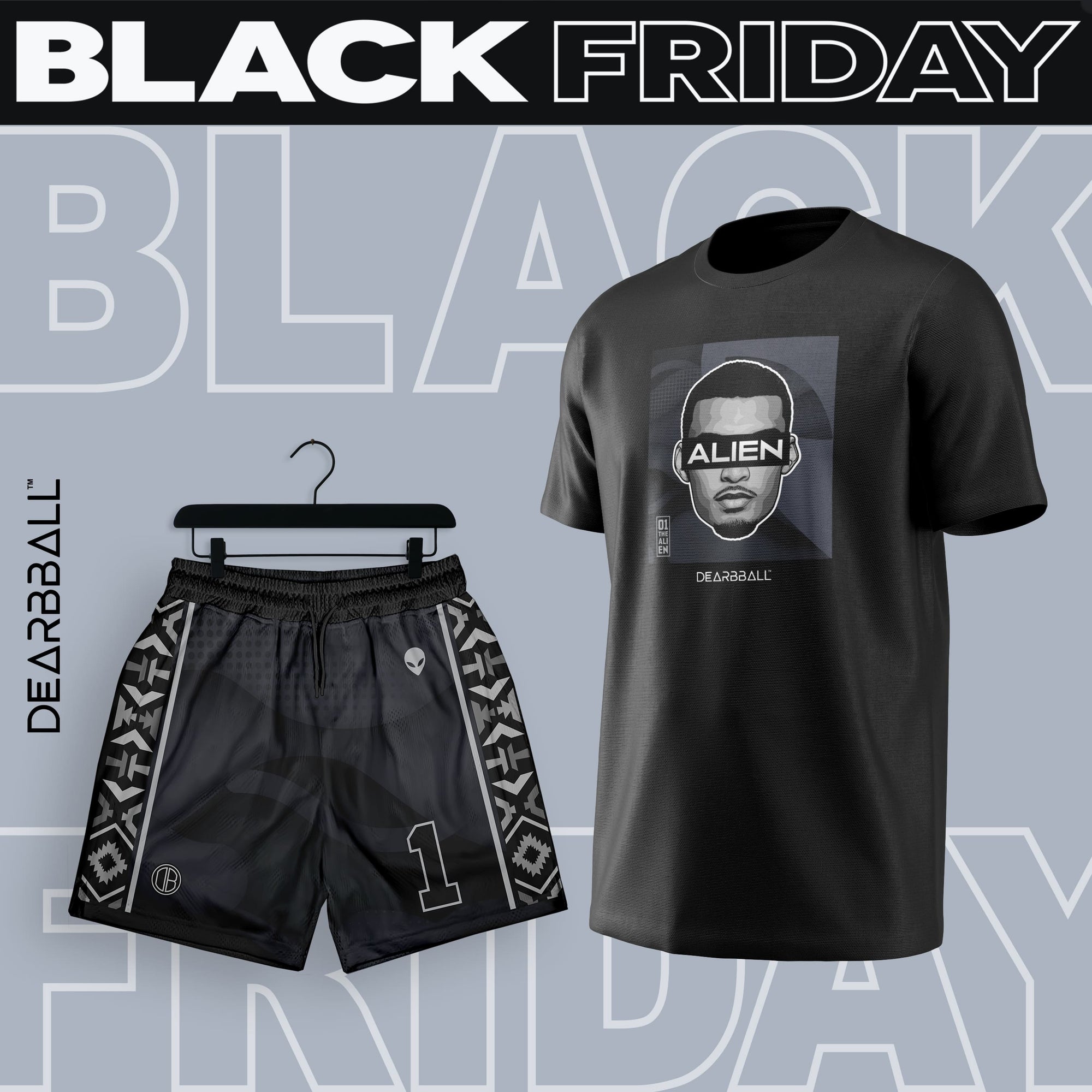 DearBBall Fashion Short - ALIEN Black & Silver Luxury Edition