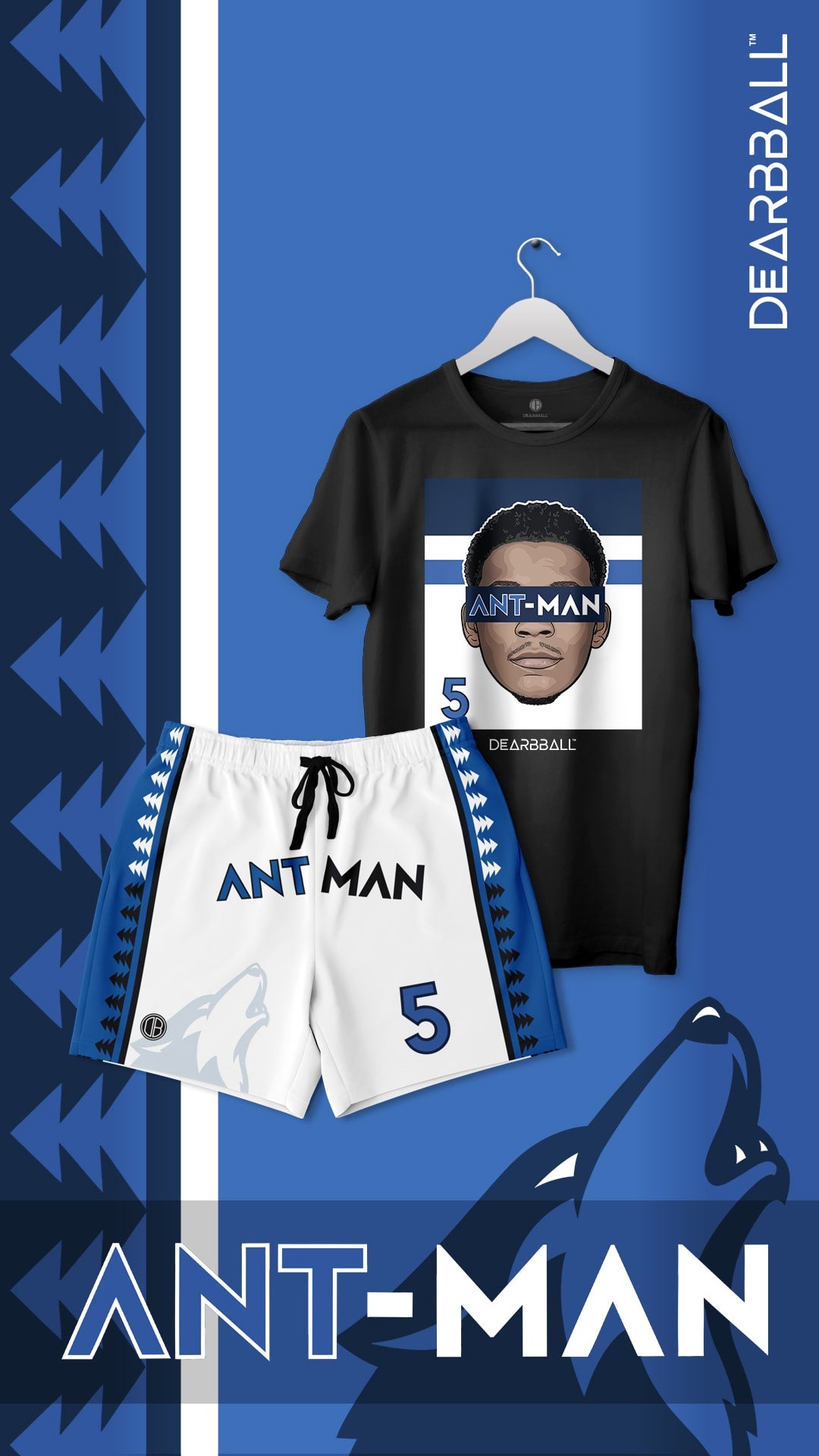DearBBall Shorts- og T-skjorte-sett - ANT-MAN Franchise Player Edition