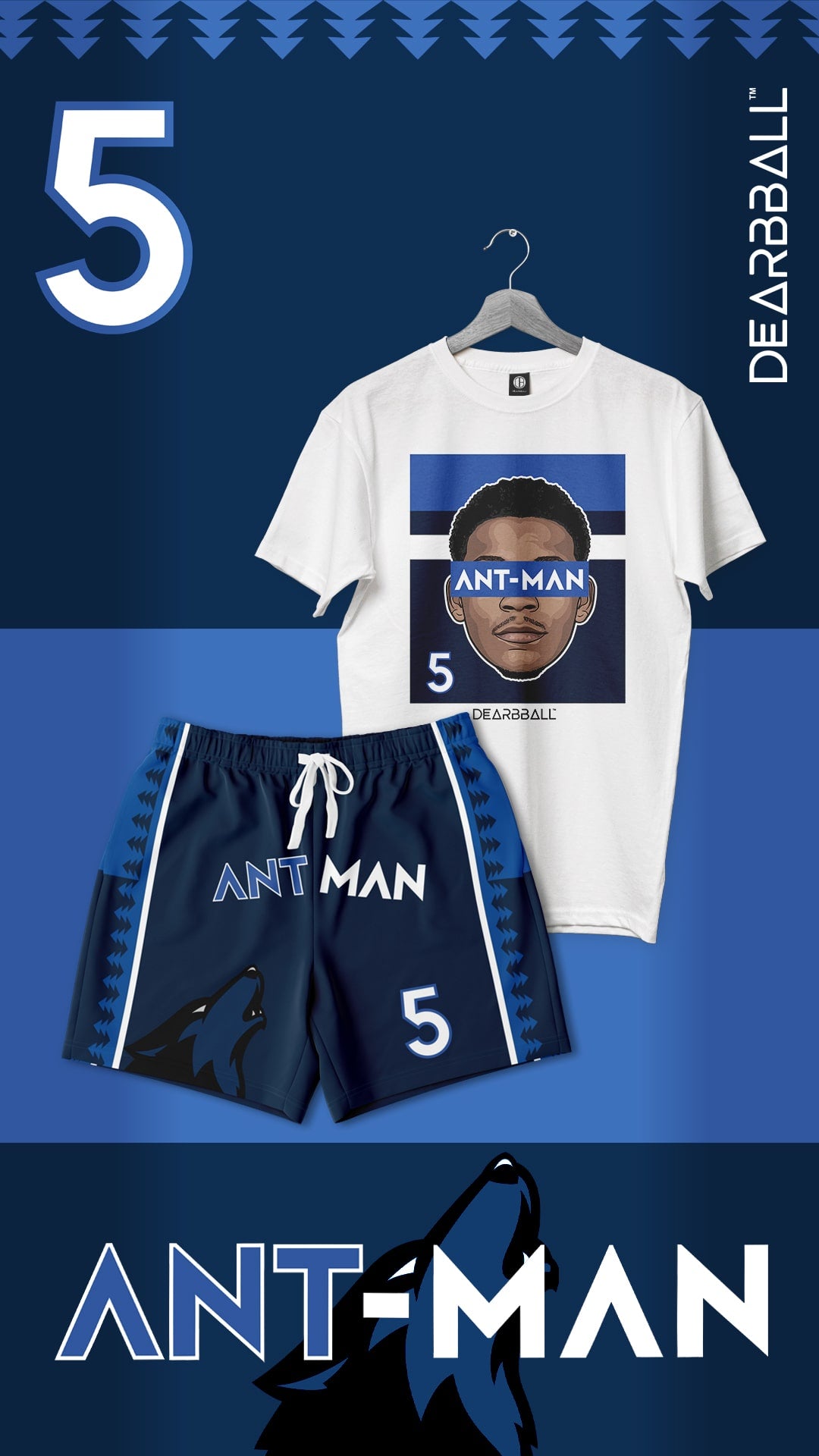 DearBBall Shorts- og T-skjorte-sett - ANT-MAN Franchise Player Edition