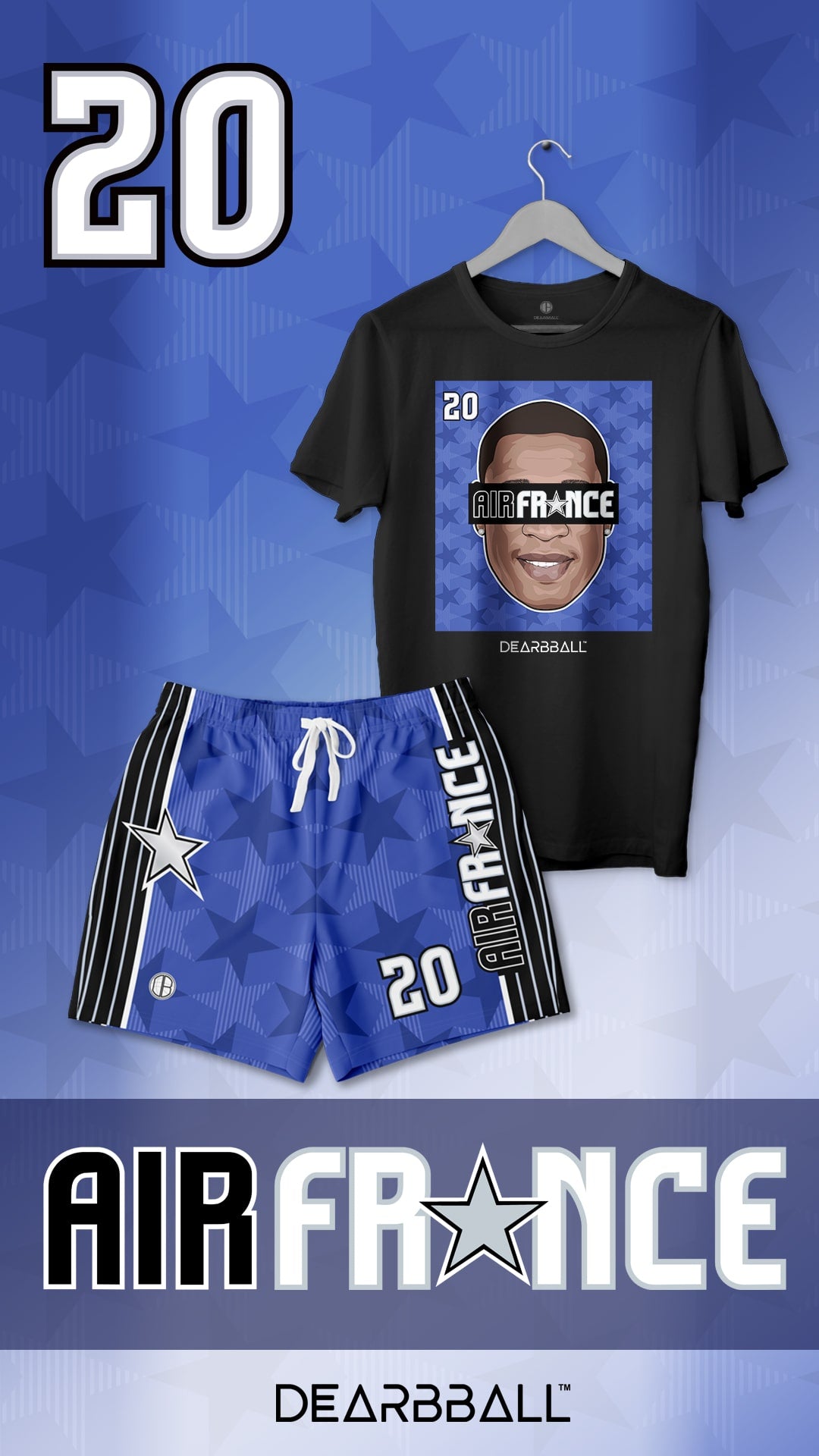 DearBBall Ensemble Short T-Shirt - AirFrance 20 Orlando Stars Edition