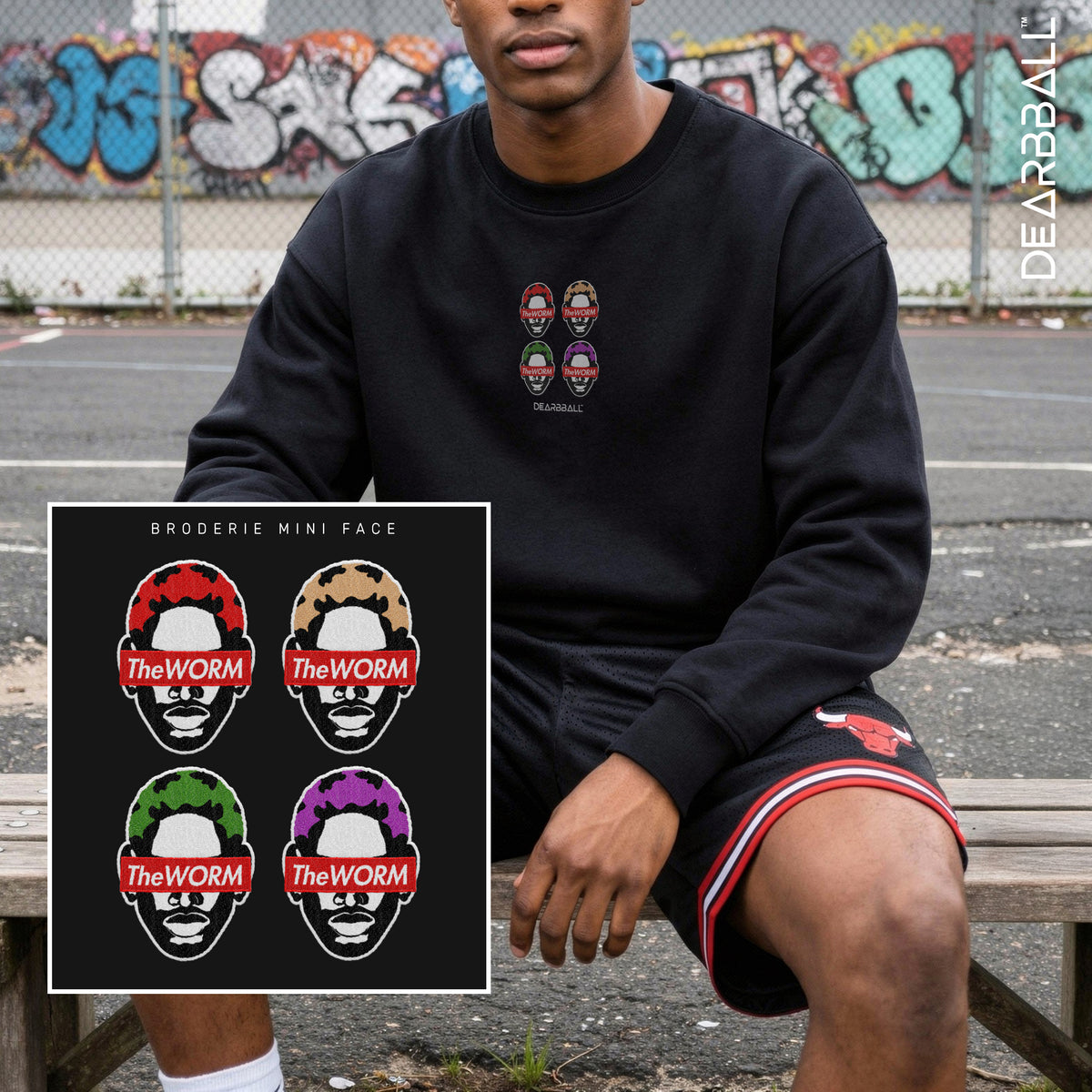 DearBBall T-Shirt Oversized Premium - TheWORM 4 HairStyle BRODERIE Edition