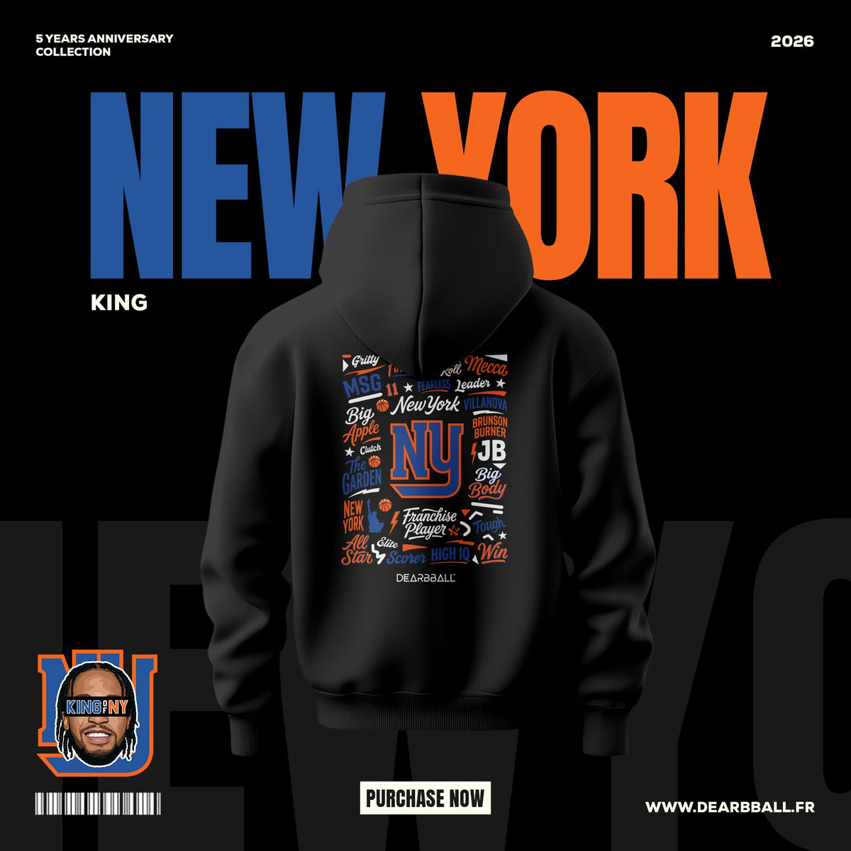 DearBBall Hoodie Premium - New York Words Matter Edition