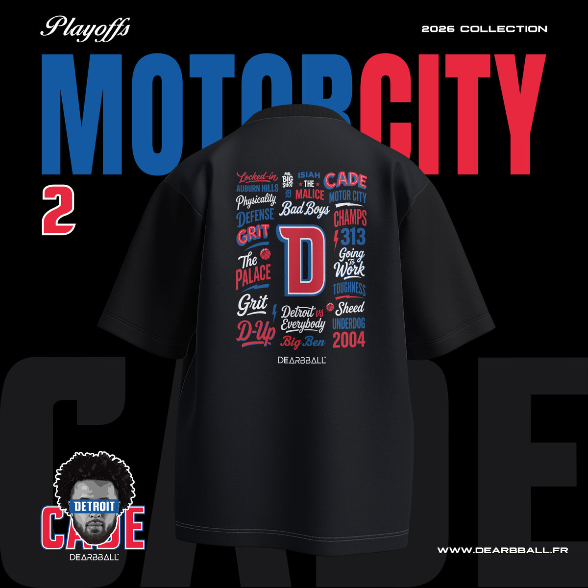 DearBBall T-skjorte Oversized Premium - Cade DETROIT Words Matter-utgave