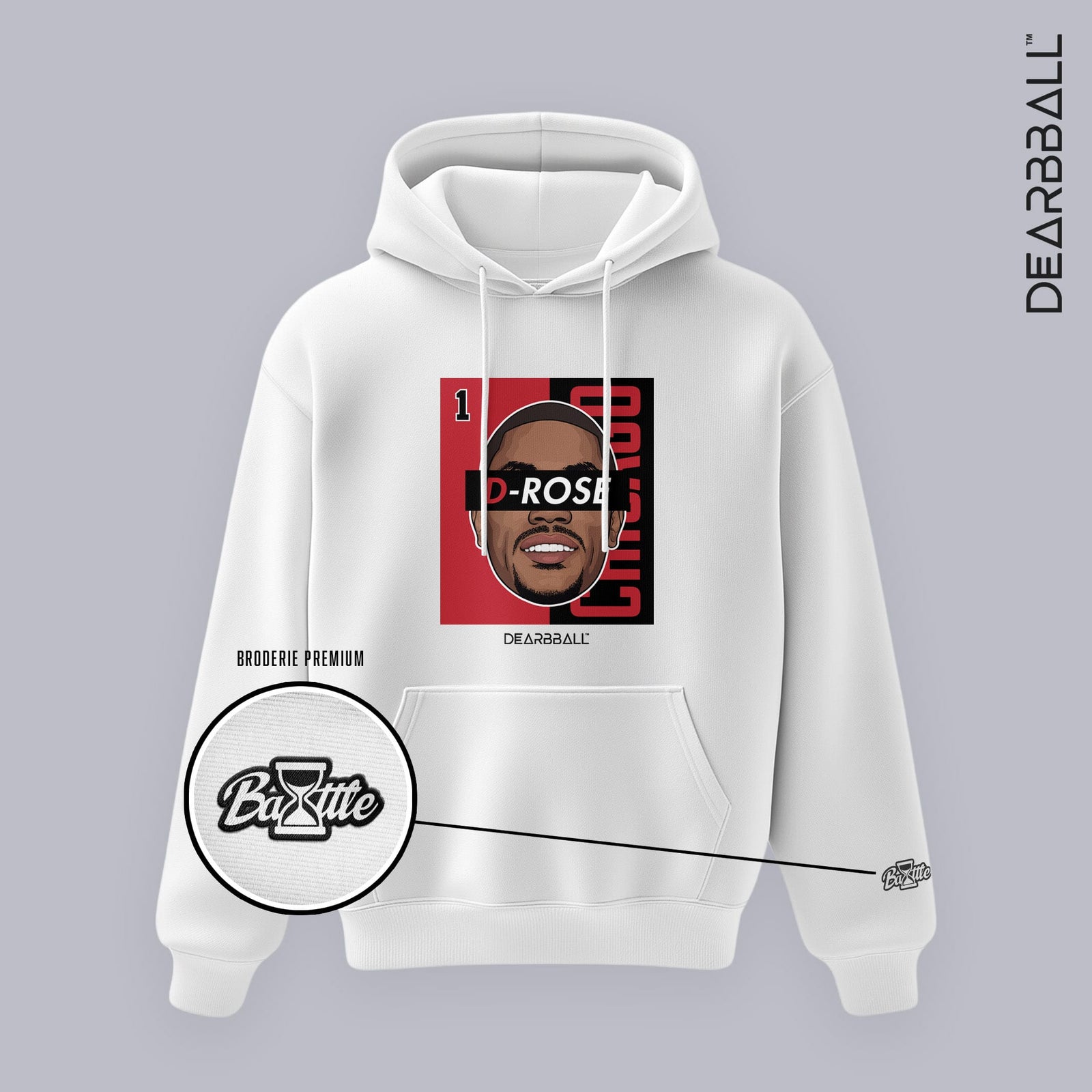 DearBBall Sweat à Capuche - D-ROSE CHICAGO BOG Premium Edition