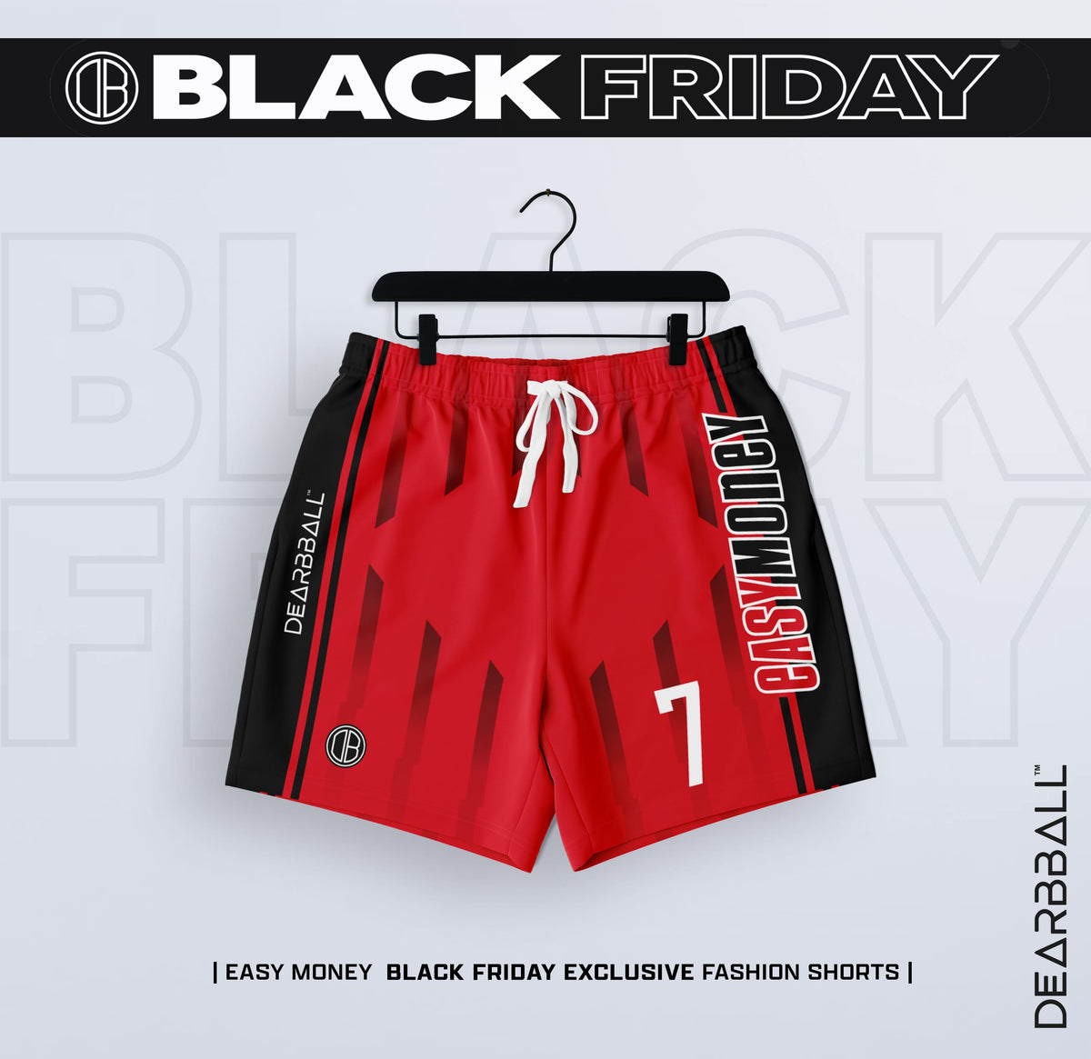 DearBBall Fashion Shorts - EasyMoney H-TOWN Red Edition