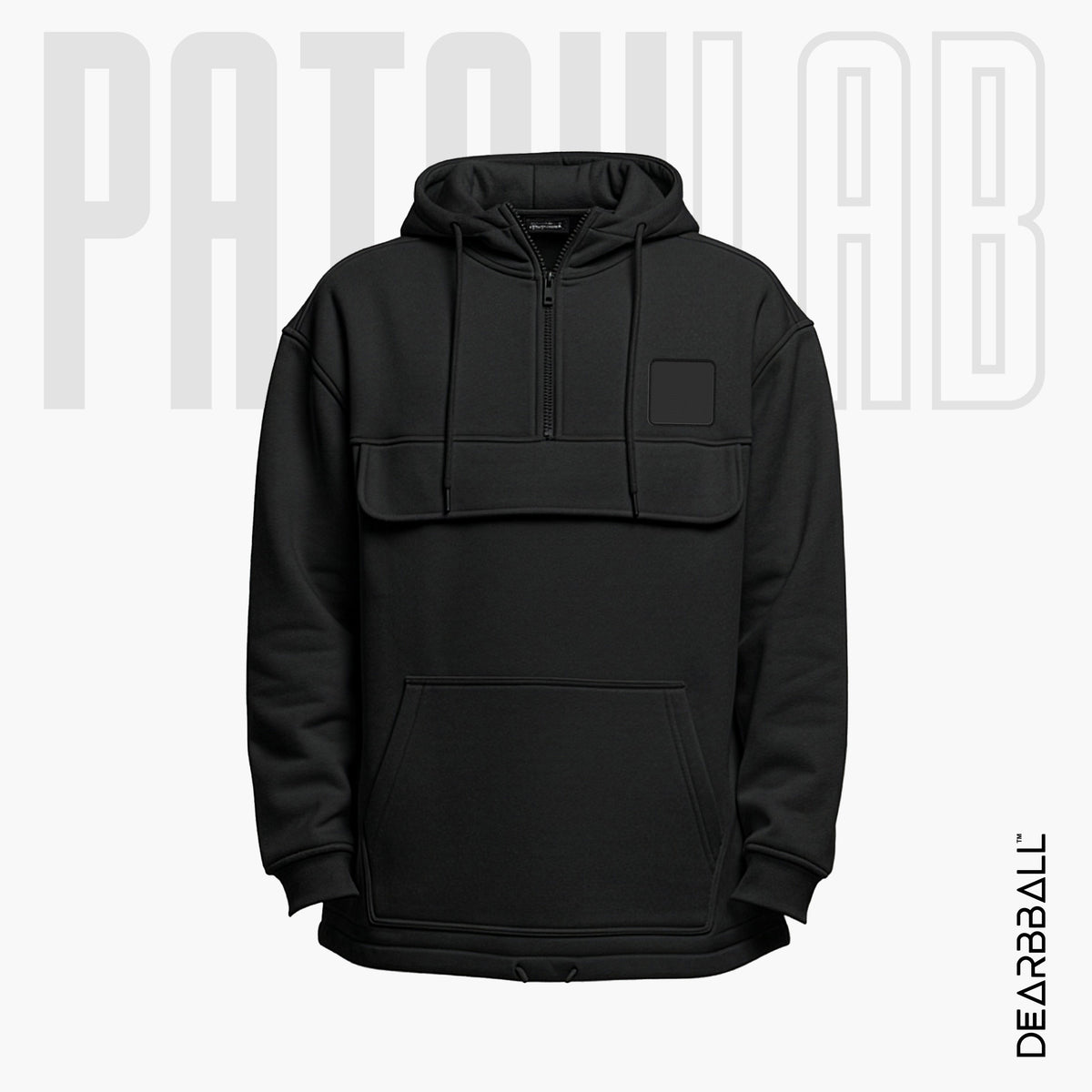 Hoodie mit 3/4 Reißverschluss PatchLab