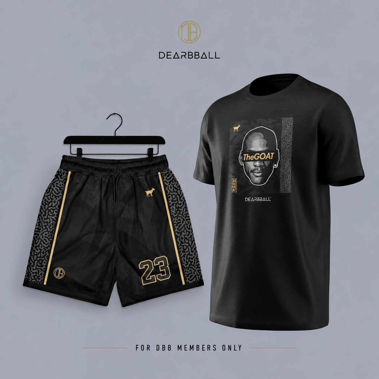 DearBBall T-skjorte - TheGOAT Svart & Gull Luksusutgave