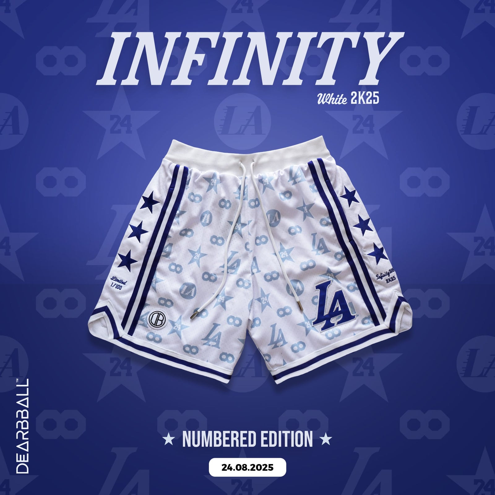 DBB SHORT MESH PREMIUM - INFINITY WHITE NUMÉROTÉ ÉDITION LIMITÉE ♾️