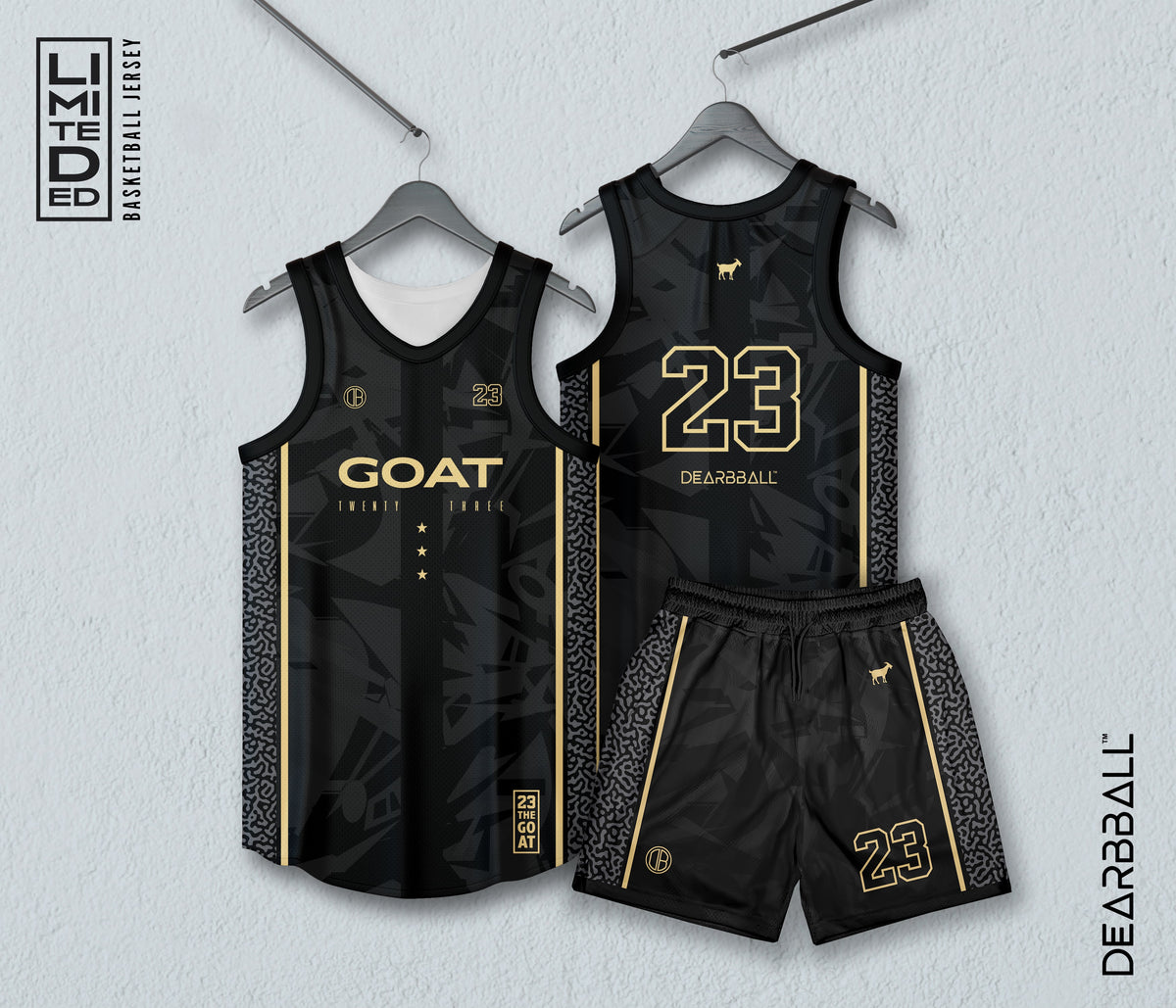 DearBBall Trikot-Shorts-Set - GOAT 23 Gold Edition
