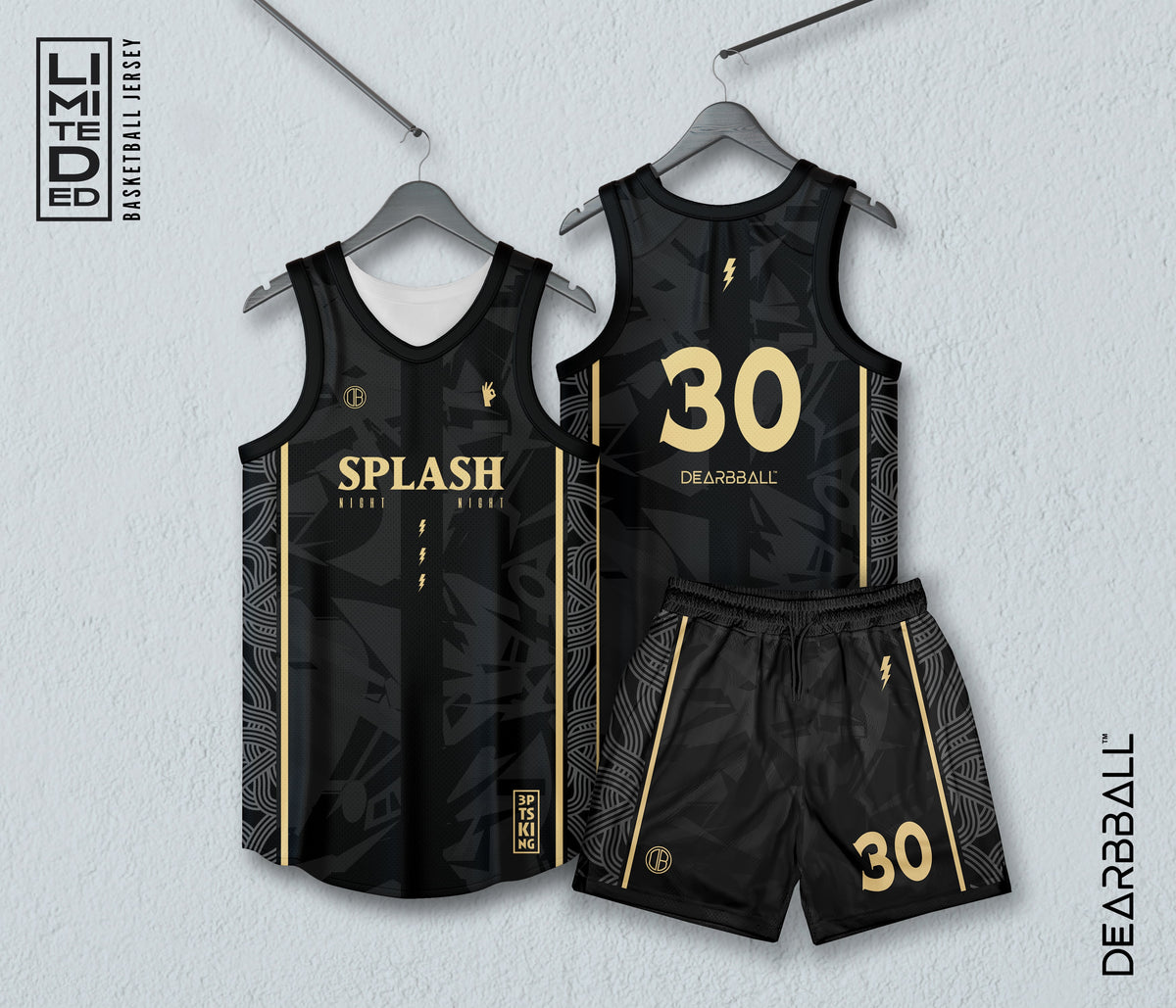 DearBBall Trikot-Shorts-Set - SPLASH 30 Gold Edition