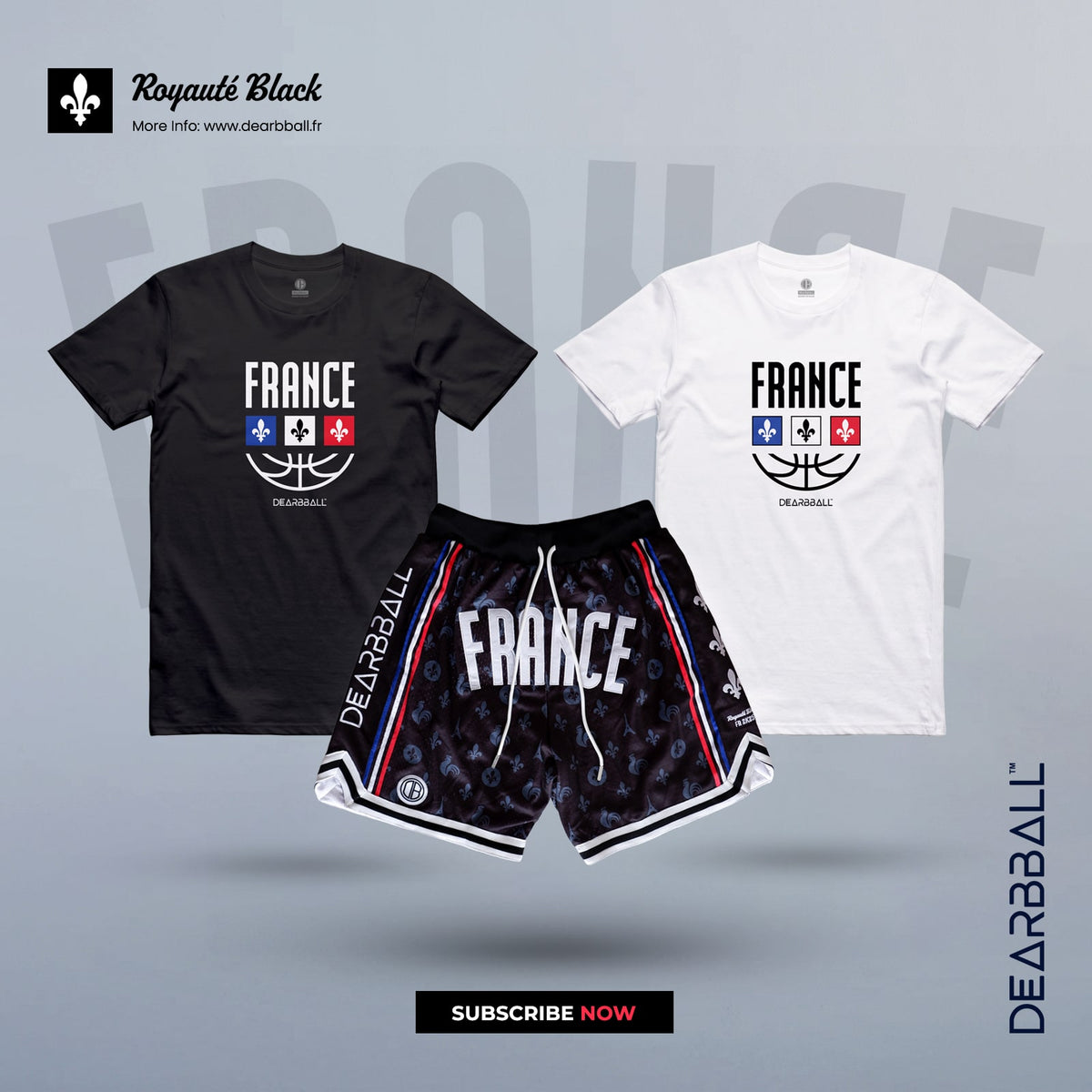 DBB SHORT MESH PREMIUM - FRANCE ROYAUTÉ BLACK ÉDITION LIMITÉE