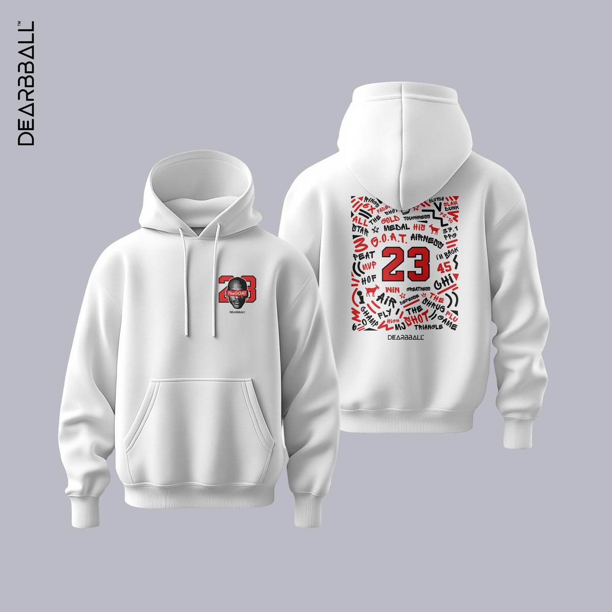 DearBBall Hoodie Premium - TheGOAT 23 Words Matter Edition