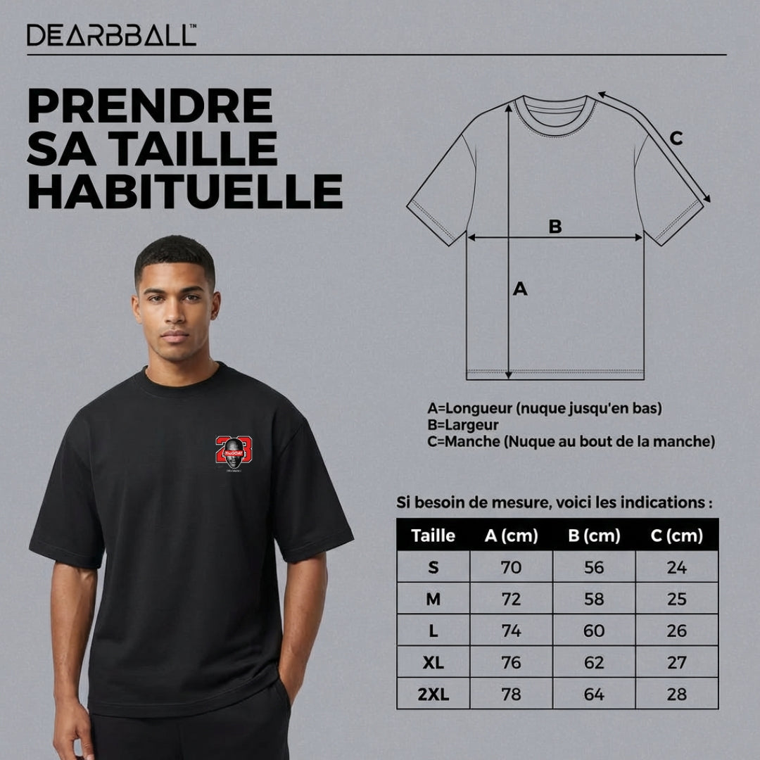 T-Shirt Oversized Premium DearBBall - Edição TheGOAT Gold Words Matter
