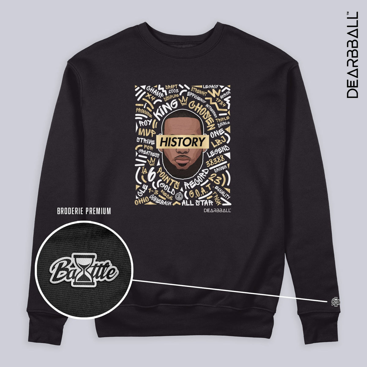 Sweatshirt DearBBall - Edição Premium HISTORY WORDS MATTER BOG