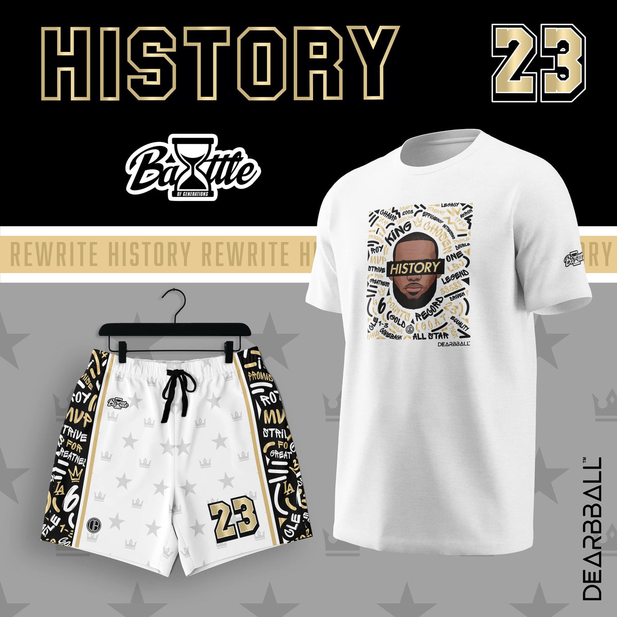 DearBBall Ensemble Shorts T-Shirt - KING WORDS MATTER BOG Premium Edition