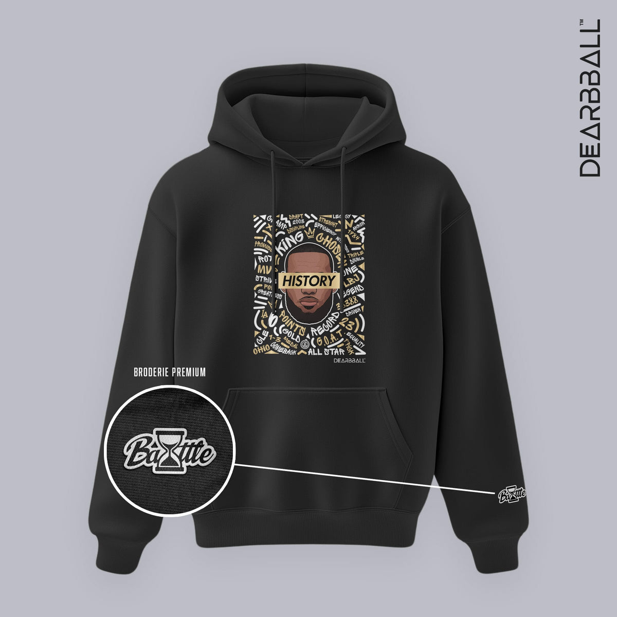 Sweat com Capuz DearBBall - Edição Premium HISTORY WORDS MATTER BOG
