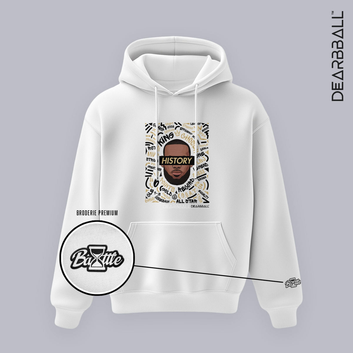 DearBBall Sweat à Capuche - HISTORY WORDS MATTER BOG Premium Edition