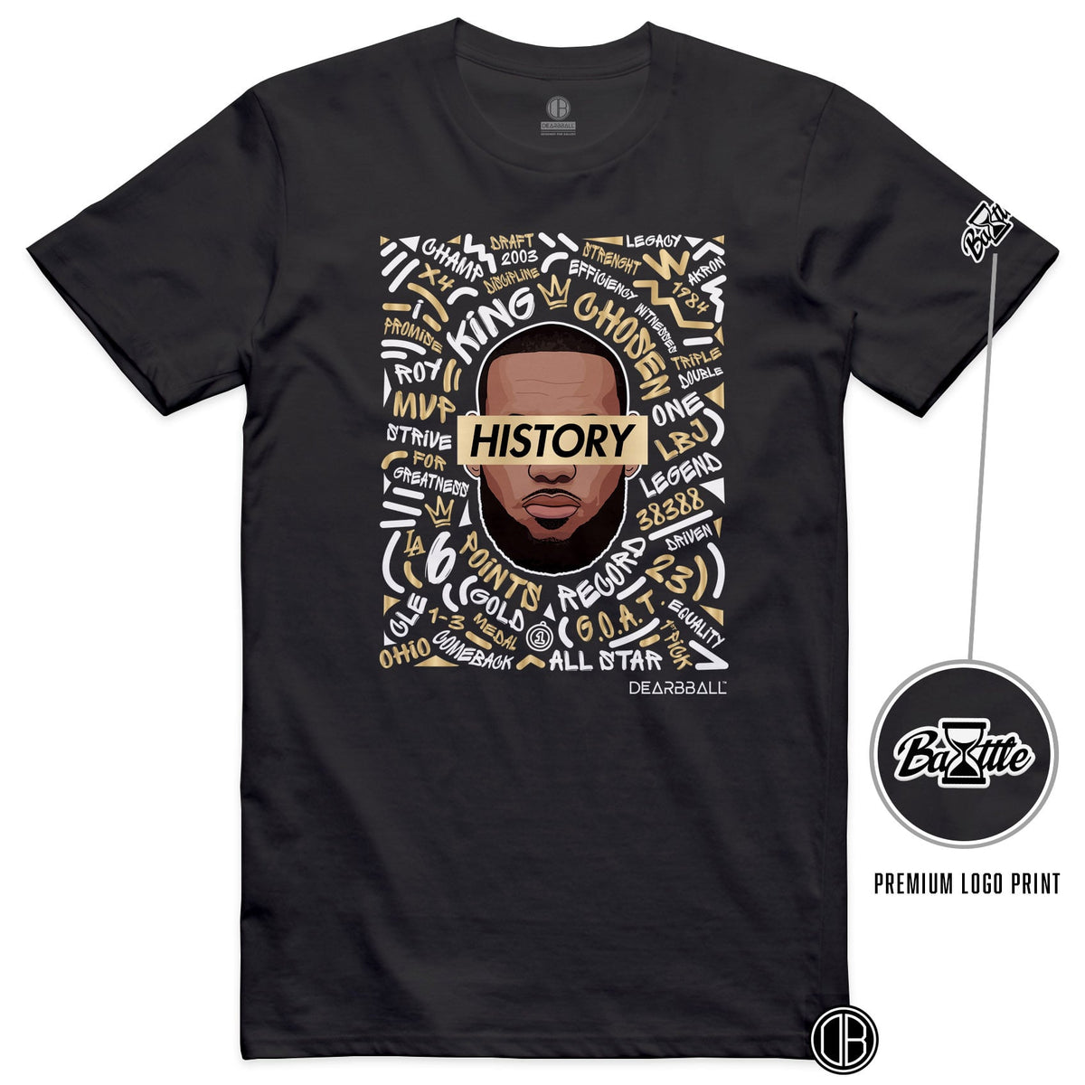 T-shirt DearBBall - Edição Premium HISTORY WORDS MATTER BOG