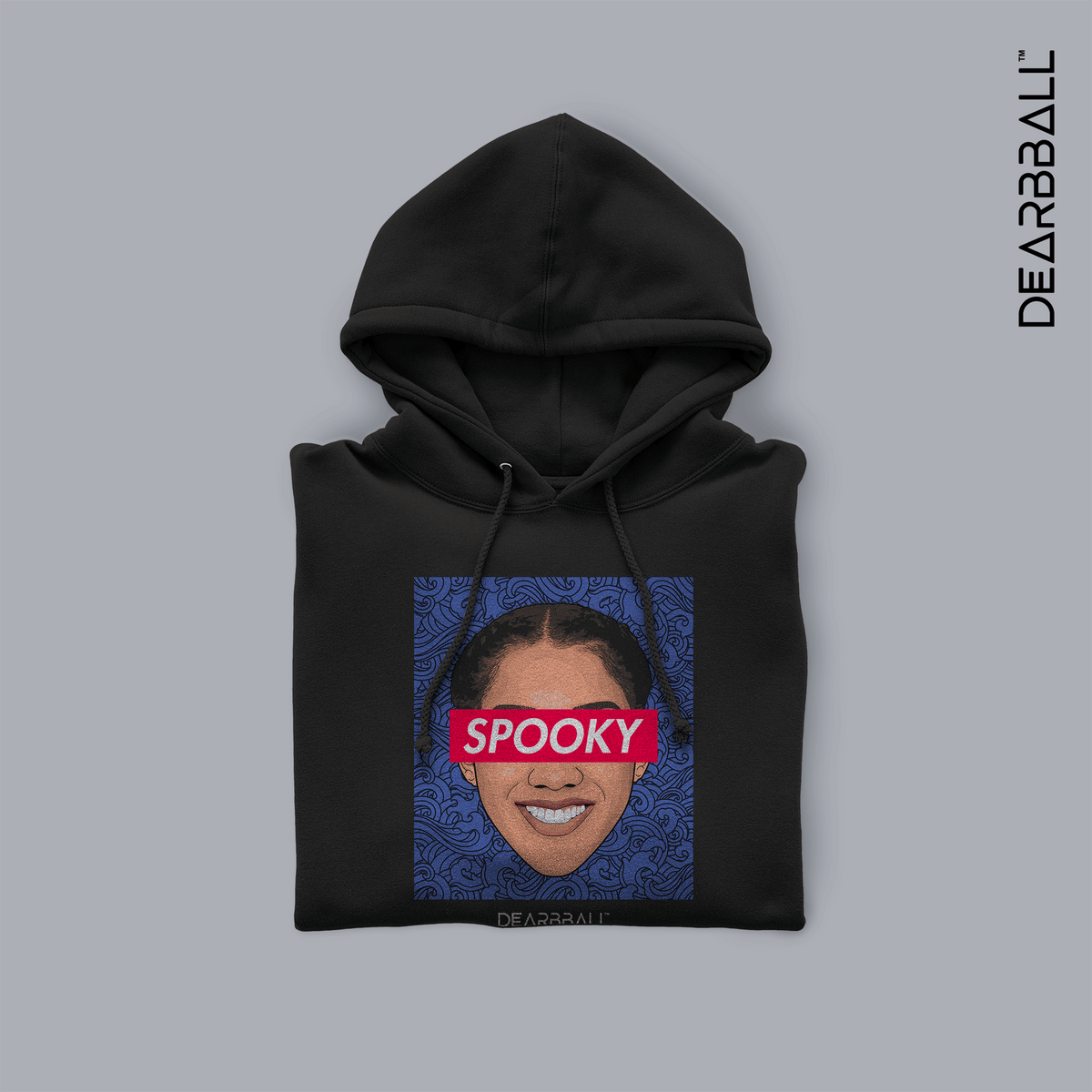 DearBBall Sweat à Capuche - Spooky Wave Tattoos Blue Edition