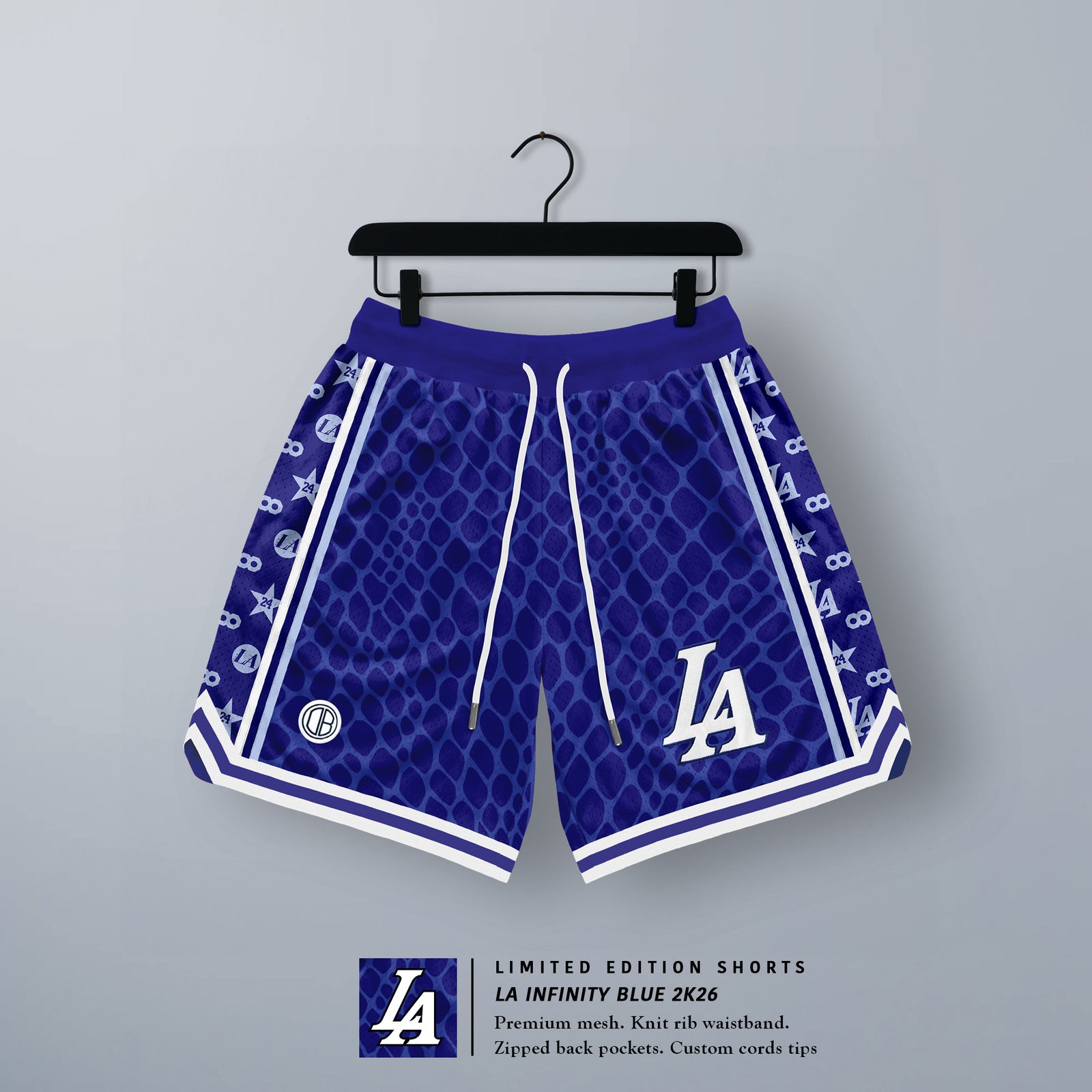 DBB SHORT MESH PREMIUM - L.A. INFINITY WEIß NUMMERIERTE LIMITIERTE EDITION